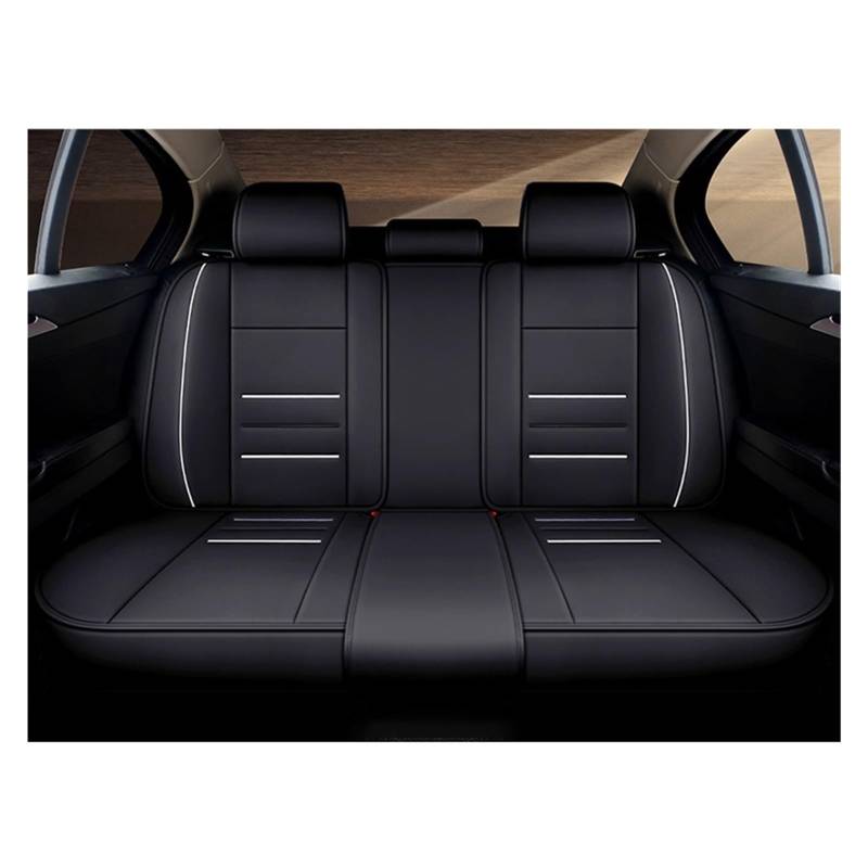 Autositzbezüge kompatibel for Toyota Aygo Avensis T25 Corolla Yaris Rav4 Prius Camry Estima Tacoma Universal Leder Autozubehör(Rear Seats-Black) von FXFUPO