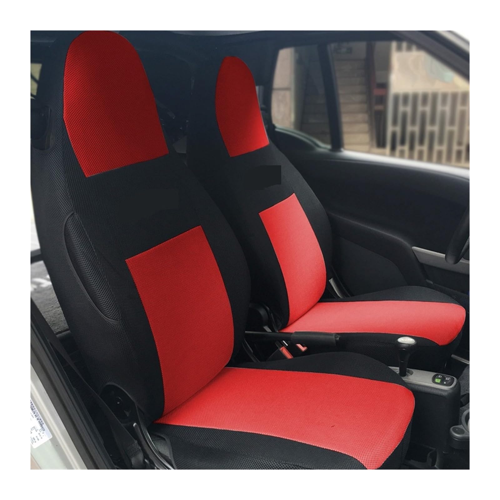 Autositzbezug-Set, atmungsaktiv, Fahrzeugsitzkissen, vollständiger Surround-Bezug, kompatibel for Smart 451 Fortwo 2009–2014, Auto-Zubehör(Red) von FXFUPO