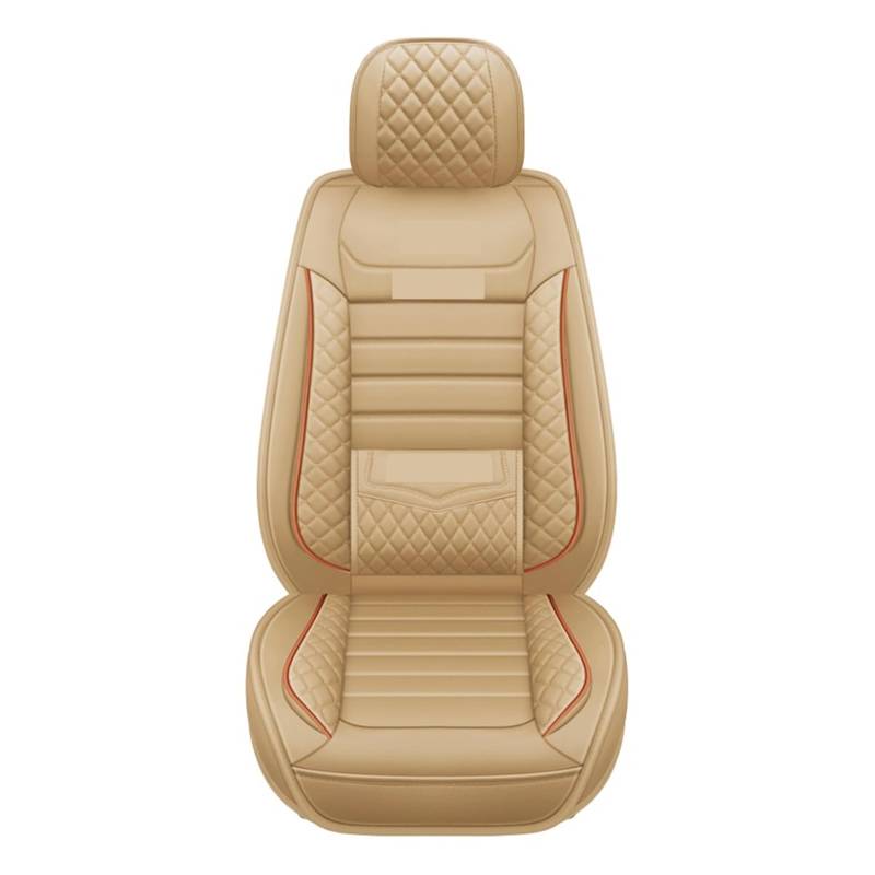 Autositzbezug kompatibel for DS Citroen C3 Berlingo Aircross C4 Cactus Picasso C5 Universal Auto Lederzubehör(1Pcs-Beige) von FXFUPO