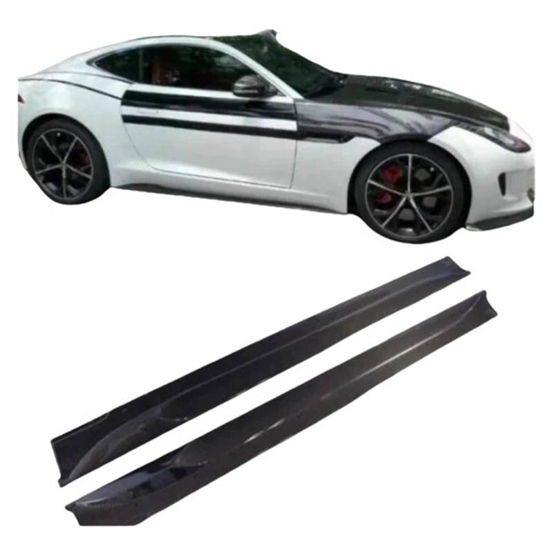 Body Kits Kompatibel for Jaguar F-TYPE 2013 2014 2015 2016 2017 2018 2019 2020 Real Carbon Fiber Seite Röcke Schürzen Verlängerung Lip von FXFUPO