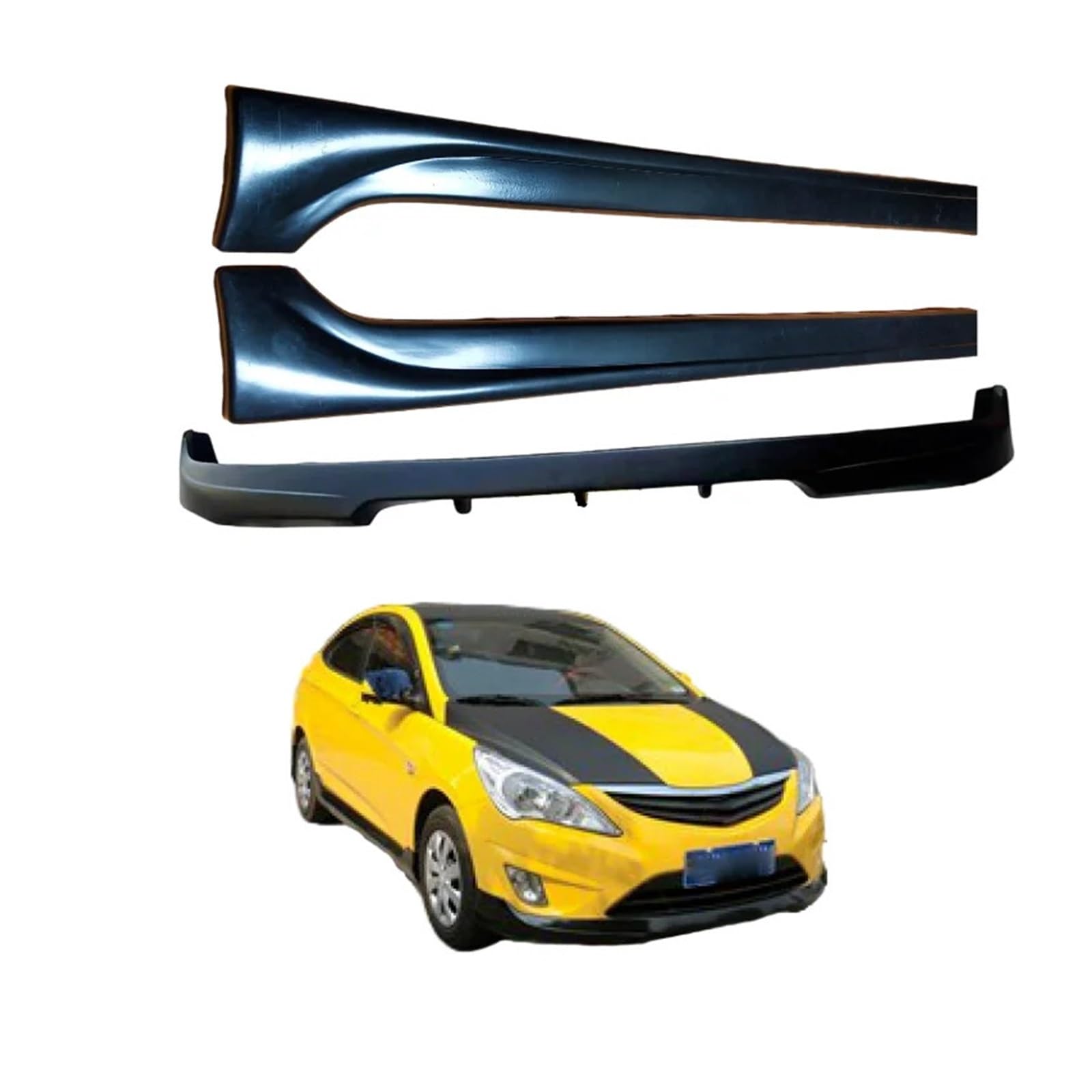 Bodykit kompatibel for Hyundai VERNA 2011 2012 2013, die PP-Aftermarket-Teile umfassen vordere und hintere Stoßstange, Seitenschweller von FXFUPO