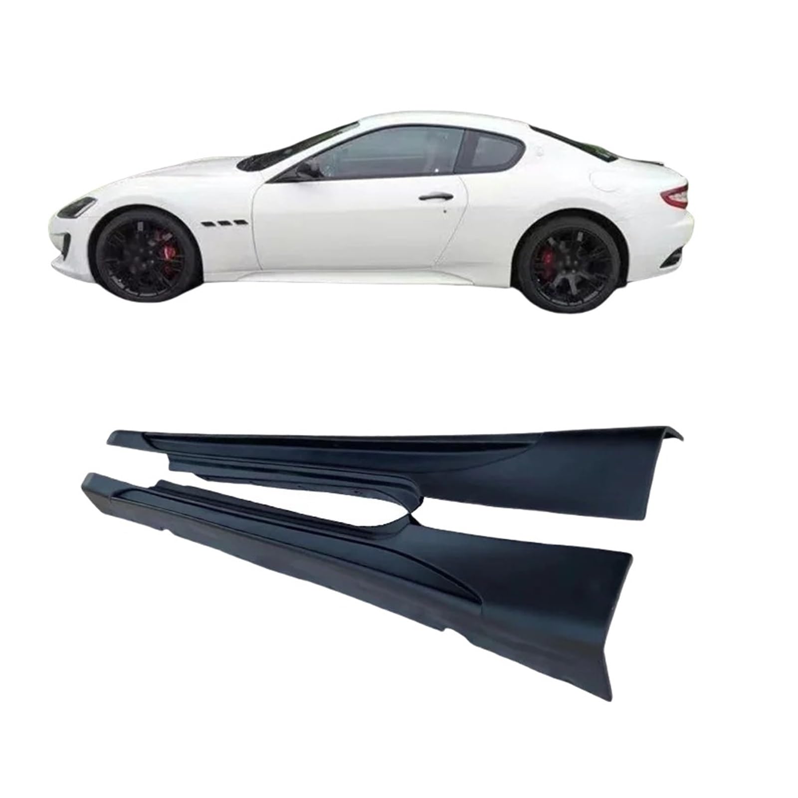 Carbon Fiber Look/FRP Unlackiert Seitenschweller Verlängerung Lip Body Kits Kompatibel for Maserati GT GTS(Carbon Look) von FXFUPO