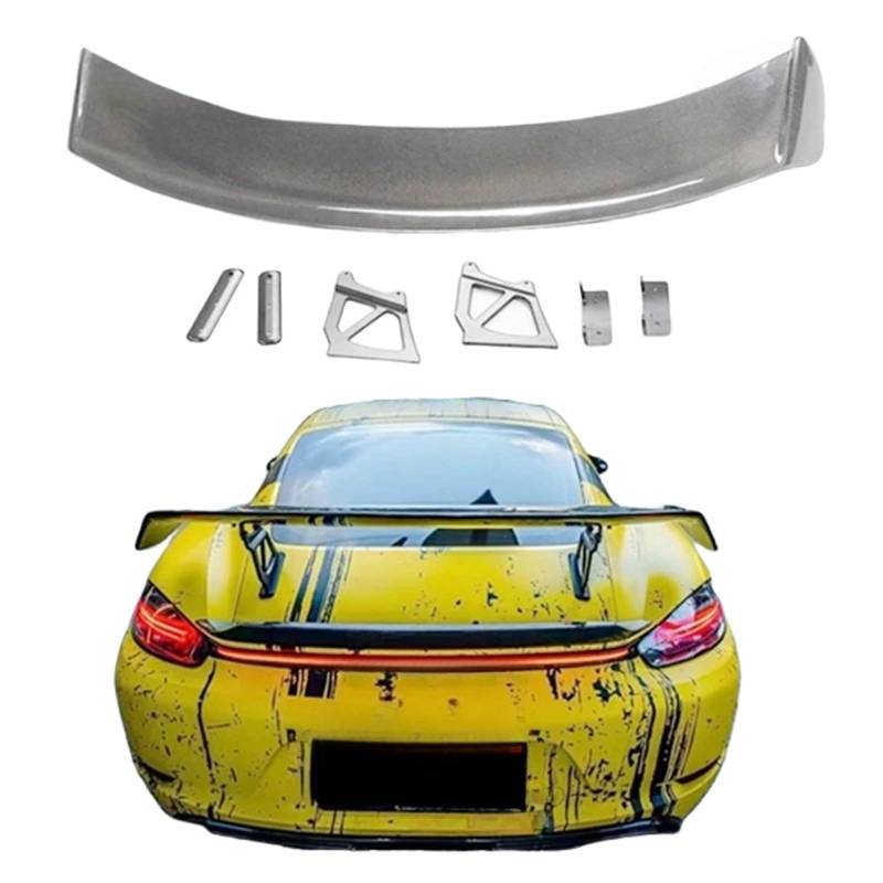 Carbon Fiber & FPR Auto Heckflügel Stamm Lip Spoiler Kompatibel for Porsche Cayman 981 718 987 Boxster 2013 2014 2015 2016 2017 2018 +(FRP bright black) von FXFUPO