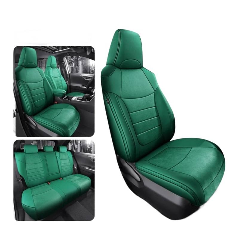 Custom Woman Autositzabdeckungen for Toyota RAV4 2020 2021 2022 2023 Atmungsaktives Auto -Wildleder -Innenbehörde schützen(5Pcs-Green) von FXFUPO