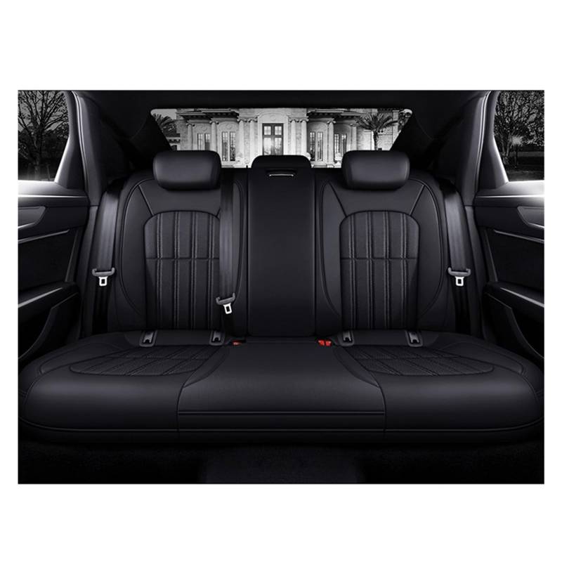 Customzie Autositzbezüge kompatibel for Mitsubishi Outlander XL 3 Lancer X Eclipse L200 Pajero Sport Colt Custom Auto Zubehör(Rear Seats-Black) von FXFUPO