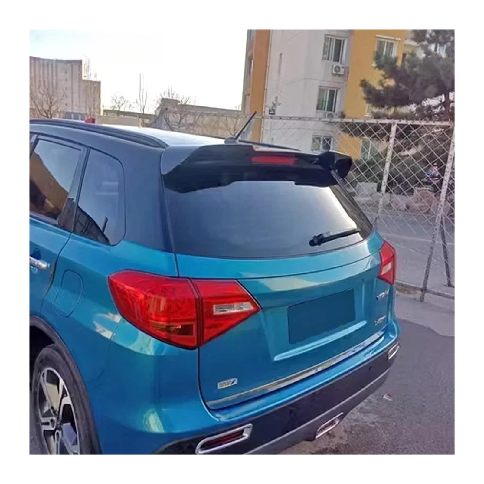 Dachflügel kompatibel for Suzuki Vitara Spoiler glänzend schwarz 2015 bis 2022 Auto-Heckflossen-Zubehör(Unpainted) von FXFUPO