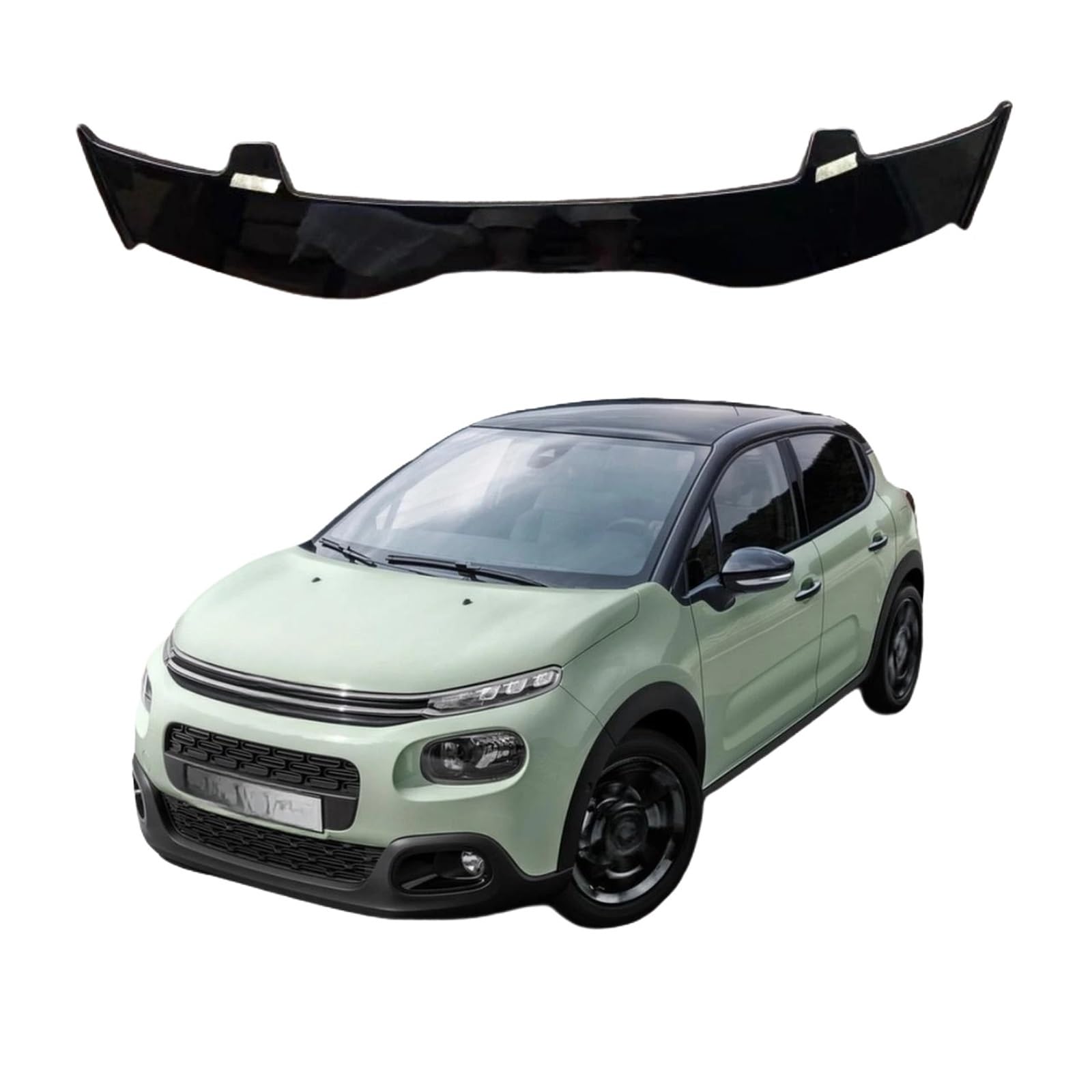 Dachspoiler kompatibel for Citroen C3 MK3 (2017 -) ABS Schrägheck glänzend schwarz Spoiler Universal Dach Heckflügel Lippe(UNPAINTED) von FXFUPO