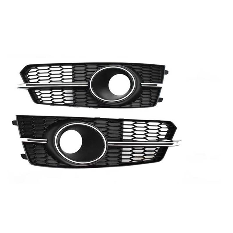 EIN Paar Kompatibel for Audi A6 S6 2016 2017 2018 Stoßstange Nebel Lampe Kühlergrill Auto Front Mesh Racing Grille Mit ACC(Chrome) von FXFUPO