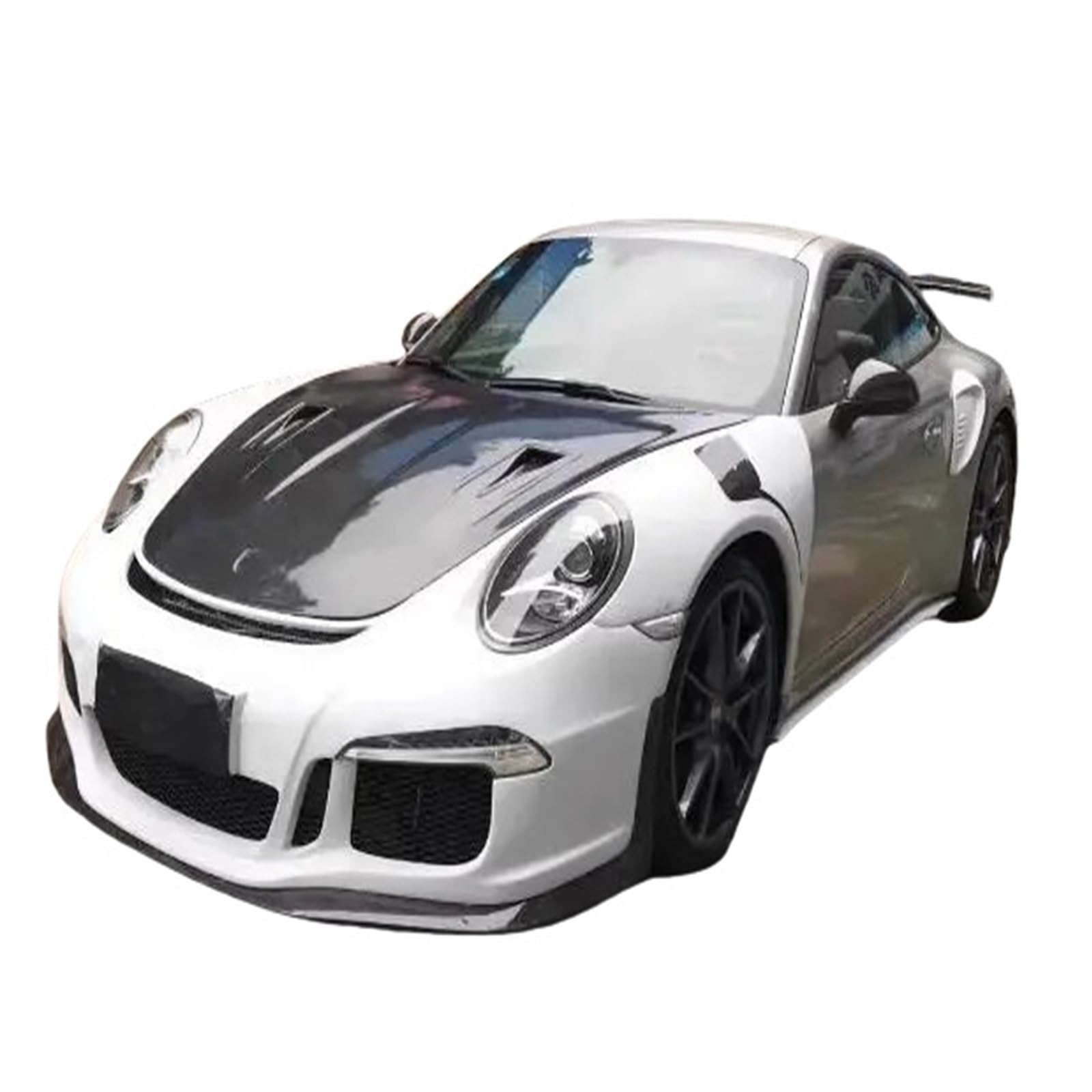 Echte geschmiedete Kohlefaser-Frontstoßstange, Motorhaube, Entlüftungsabdeckung for Motorhaube, kompatibel mit Porsche 911.1 911.2 991 2012–2018 GT2 GT3 Bodykit(Forged Carbon Fiber) von FXFUPO