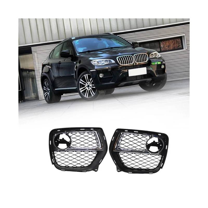 Ersatz-Nebelscheinwerfergrill for die Frontstoßstange, mit Zierleiste, Dekorabdeckung, kompatibel mit BMW X6 E71 2012–2014, 51117312605, 51117312 von FXFUPO