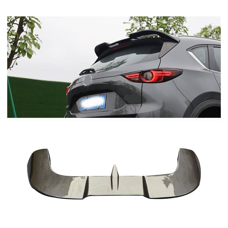 FRP Kunststoff Unlackiert Farbe Hinten Dach Spoiler Schwanz Trunk Boot Lip Flügel Auto Zubehör Kompatibel for Mazda CX-5 CX5 2017 2018 2024(Carbon fiber pattern) von FXFUPO