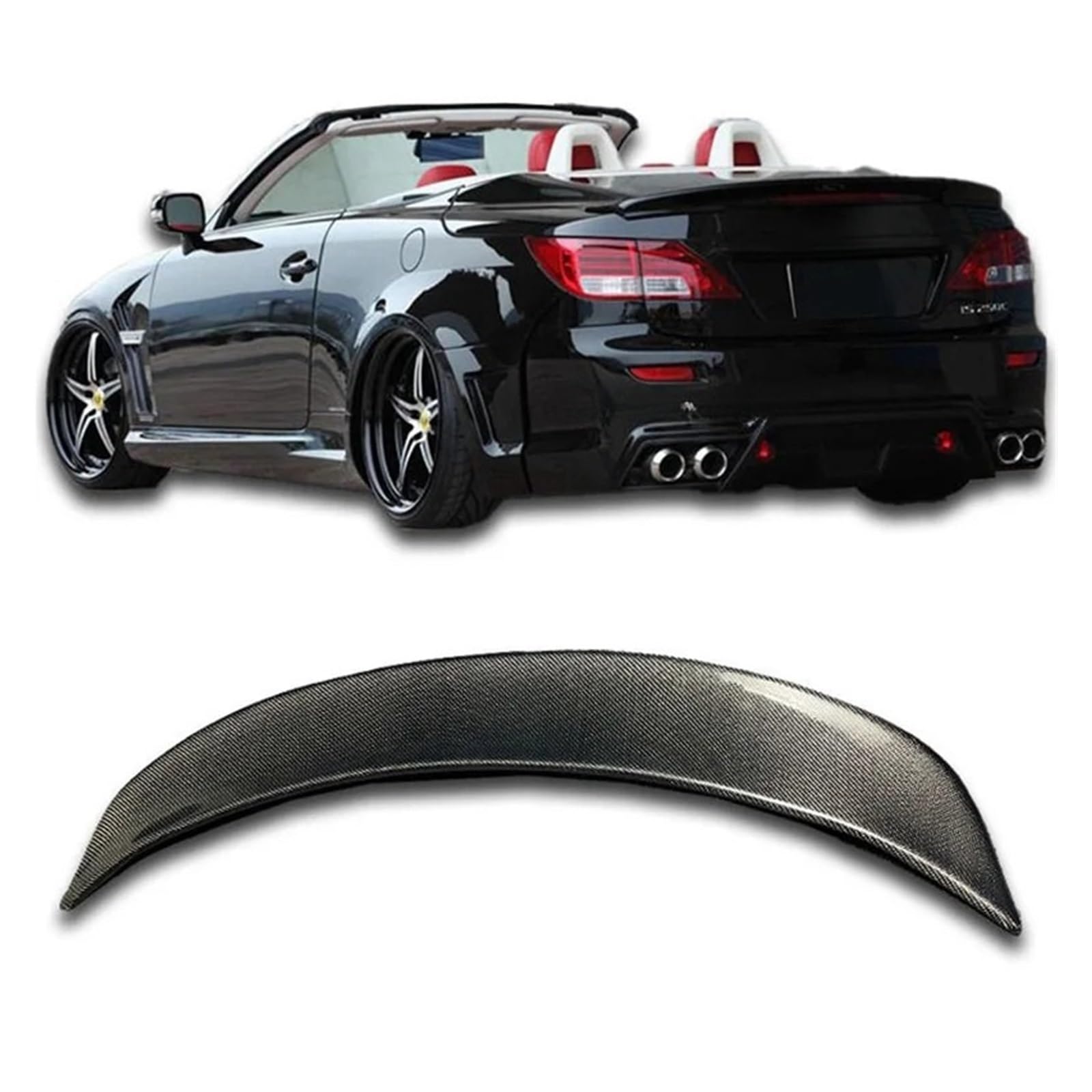 For 6 bis 12 kompatibel for Lexus Is250c Is300c Cabrio-Version des modifizierten Hecks Carbonfaser-Heckflügel-Körpersatz Aimgain-Absatz hinten(No color) von FXFUPO