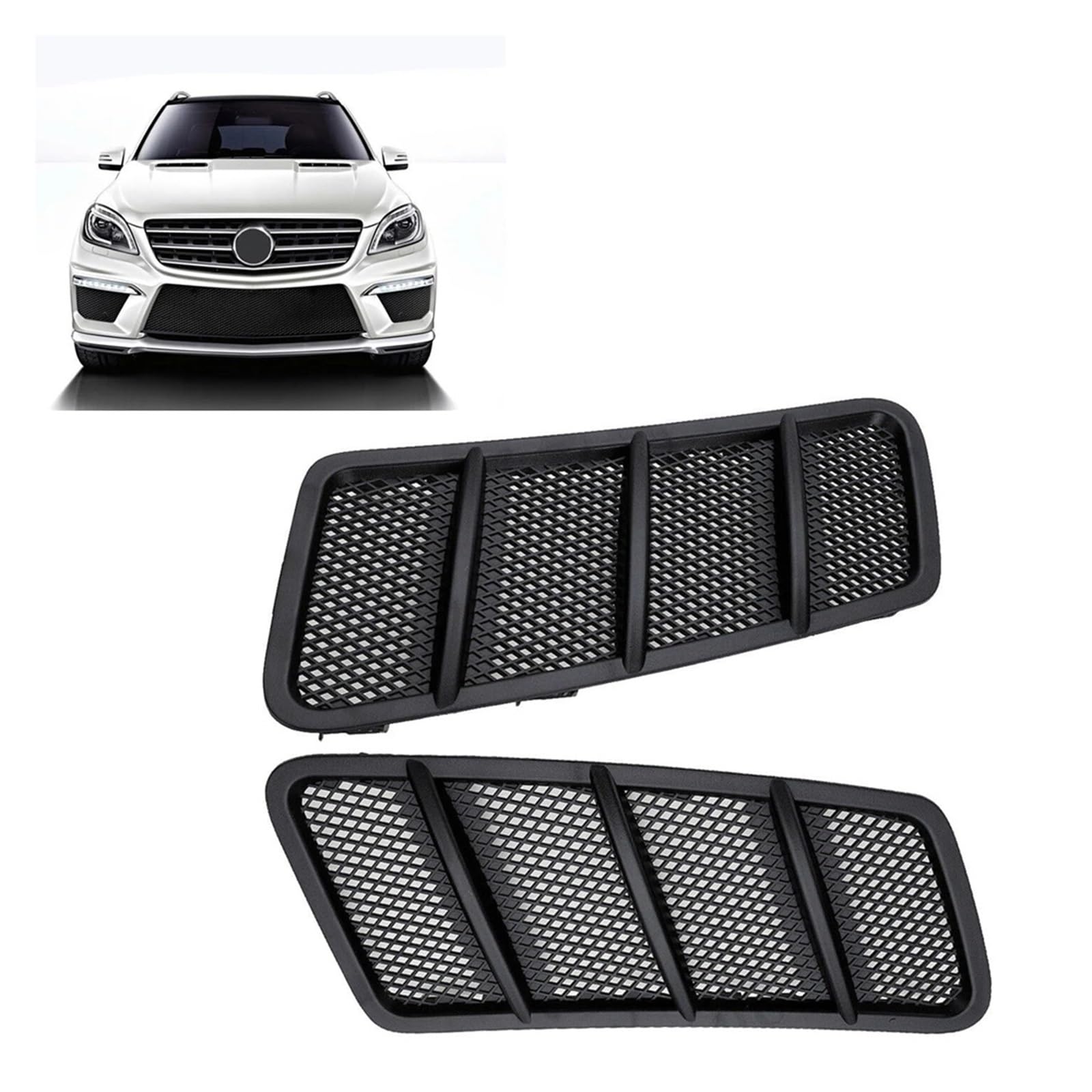 Front Motorhaube Air Vent Outlet Grill Rahmen Mesh Grid Abdeckung Motorhaube Kompatibel for Benz W166 GL350 63 AMG ML63 AMG 2012-2015 von FXFUPO