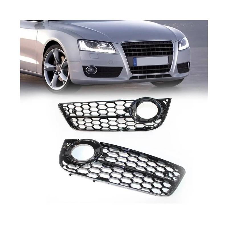 Frontstoßstange Honeycomb Mesh Grill Links Rechts Honeycomb Hex Nebelscheinwerfer Abdeckung 8T0807682 8T0807681 Kompatibel for Audi A5 Cabriolet 2010 2011 von FXFUPO