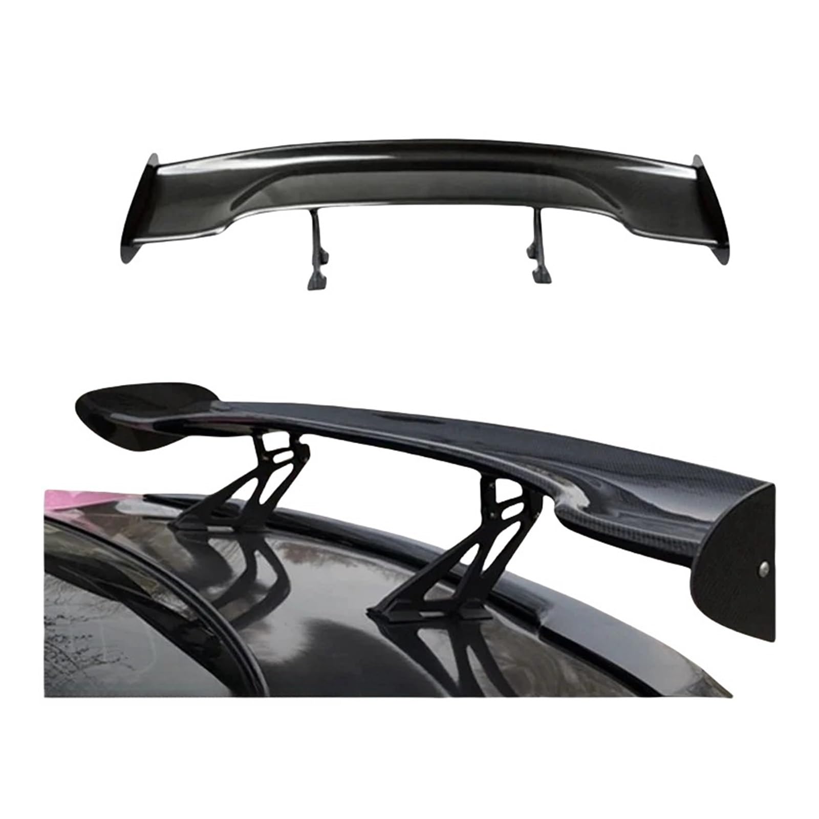 GT Style Kohlefaser-Spoiler, universeller Limousinen-Spoiler, kompatibel for Hyundai/Honda/Toyota/Chevrolet/Nissan/Mitsubishi/Lancer 2014–2018(Carbon fiber) von FXFUPO