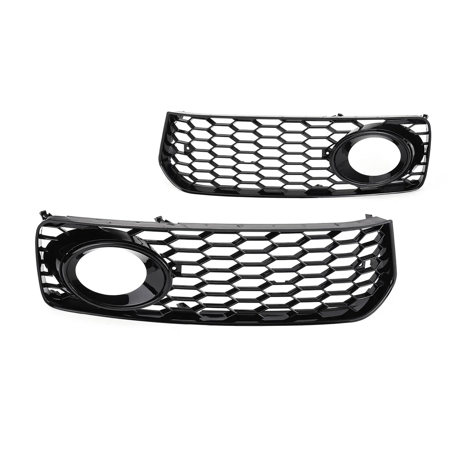 Glänzend schwarz Auto Front Stoßstange Nebelscheinwerfer Lampe Kühlergrill Grill Abdeckung Mesh Waben Kompatibel for Audi A5 S-Linie S5 B8 RS5 2008 2009 2010-2012 von FXFUPO