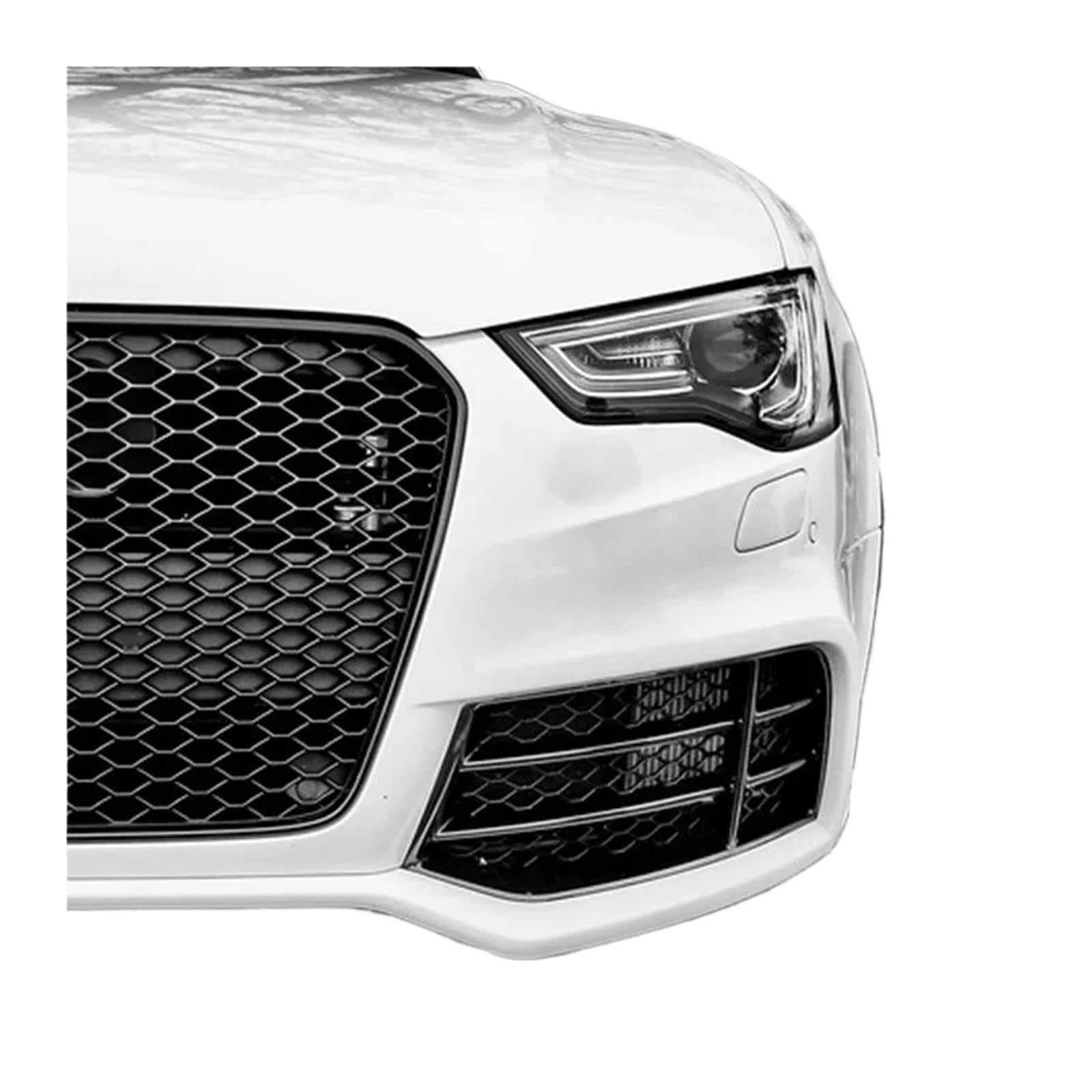 Glänzend schwarz Auto Frontstoßstange Nebelscheinwerfer Lampengitter Grillabdeckung Mesh Waben Kompatibel for Audi A5 S5 RS5 B8.5 2013 2014 2015 2016(L side) von FXFUPO