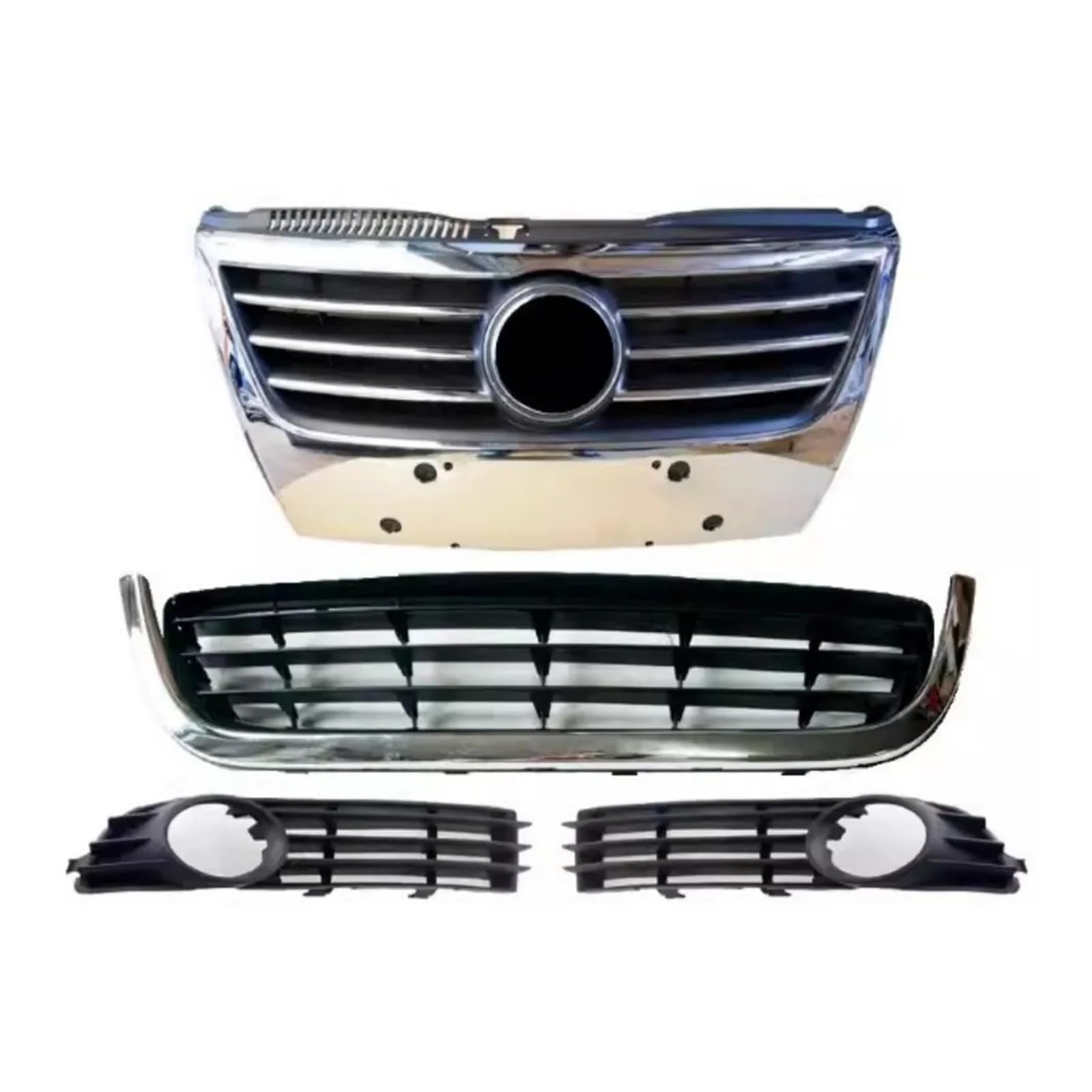 Grillmaske Gitter Kühlergrill Frontstoßstange Netz Nebelscheinwerfer Rahmen Untergrill Kompatibel for Volkswagen Vw Passat 2006 2007 2008(Body kit) von FXFUPO