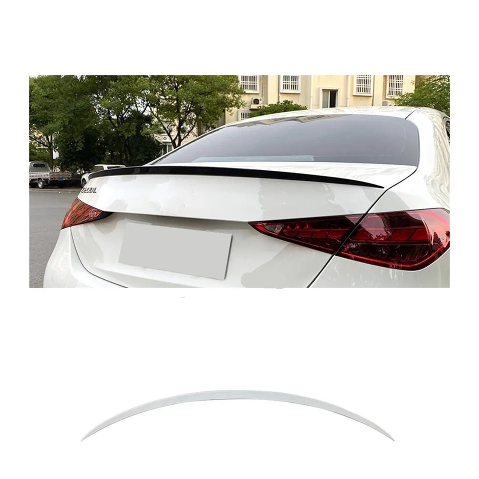 Heckklappenspoiler, kompatibel for Benz C-Klasse W206 C200 C260 C300 C43 C63 AMG 2022+, hinten oben, Kofferraum-Lippenspoiler, Entenschwanz(White) von FXFUPO