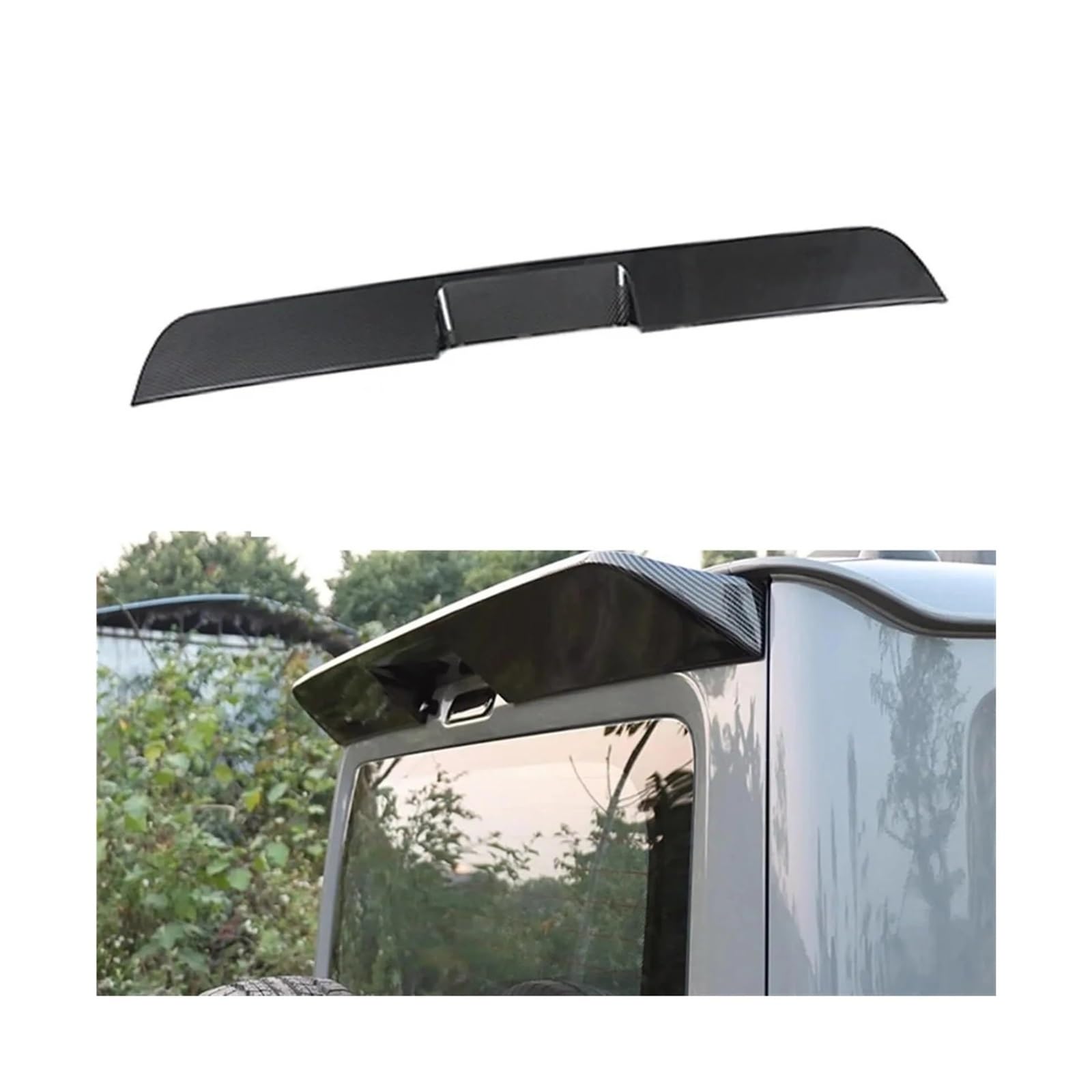 Hinten Dach Spoiler Kompatibel for Suzuki Jimny JB64 JB74 2019 2020 2021 2022 ABS Hinten Flügel Stamm Lippe Schwanz spoiler Auto Styling(Carbon Look) von FXFUPO