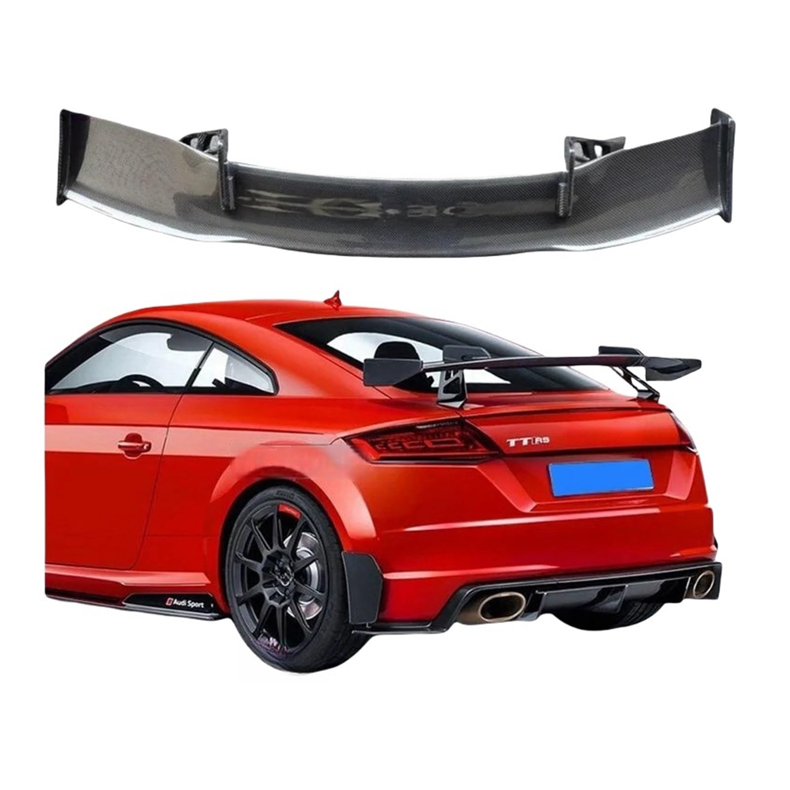 Hinten Echt Carbon Stamm Spoiler Deck Flügel Kompatibel for R8/TT/TTS/TTRS/S3/S4/S5/S6/S7/S8 Auto Zubehör Auto Styling(FRP matt black) von FXFUPO