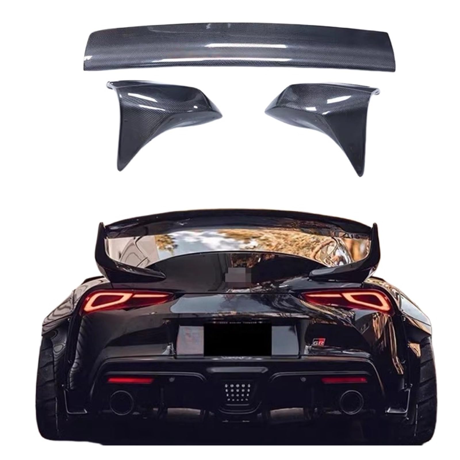 Hinten Stamm Spoiler Kompatibel for Toyota Supra A90 2019 2020 2021 Carbon Faser Material Glänzend Carbon Lip Spoiler Flügel(Forged Carbon) von FXFUPO