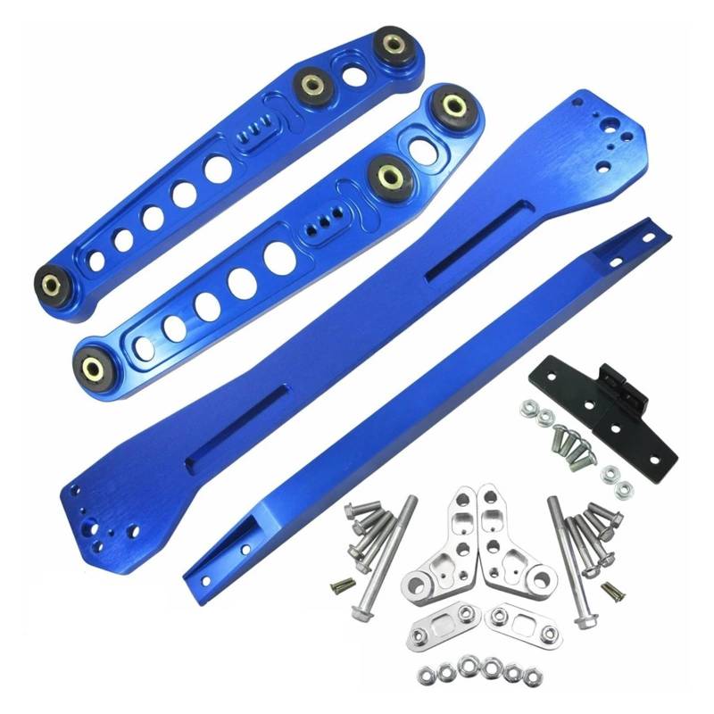 Hintere Hilfsrahmenstrebe, Spurstange, unterer Querlenker, komplettes Kit, kompatibel mit Honda Civic EK 96–00(LSR12-9600EK-Blue) von FXFUPO