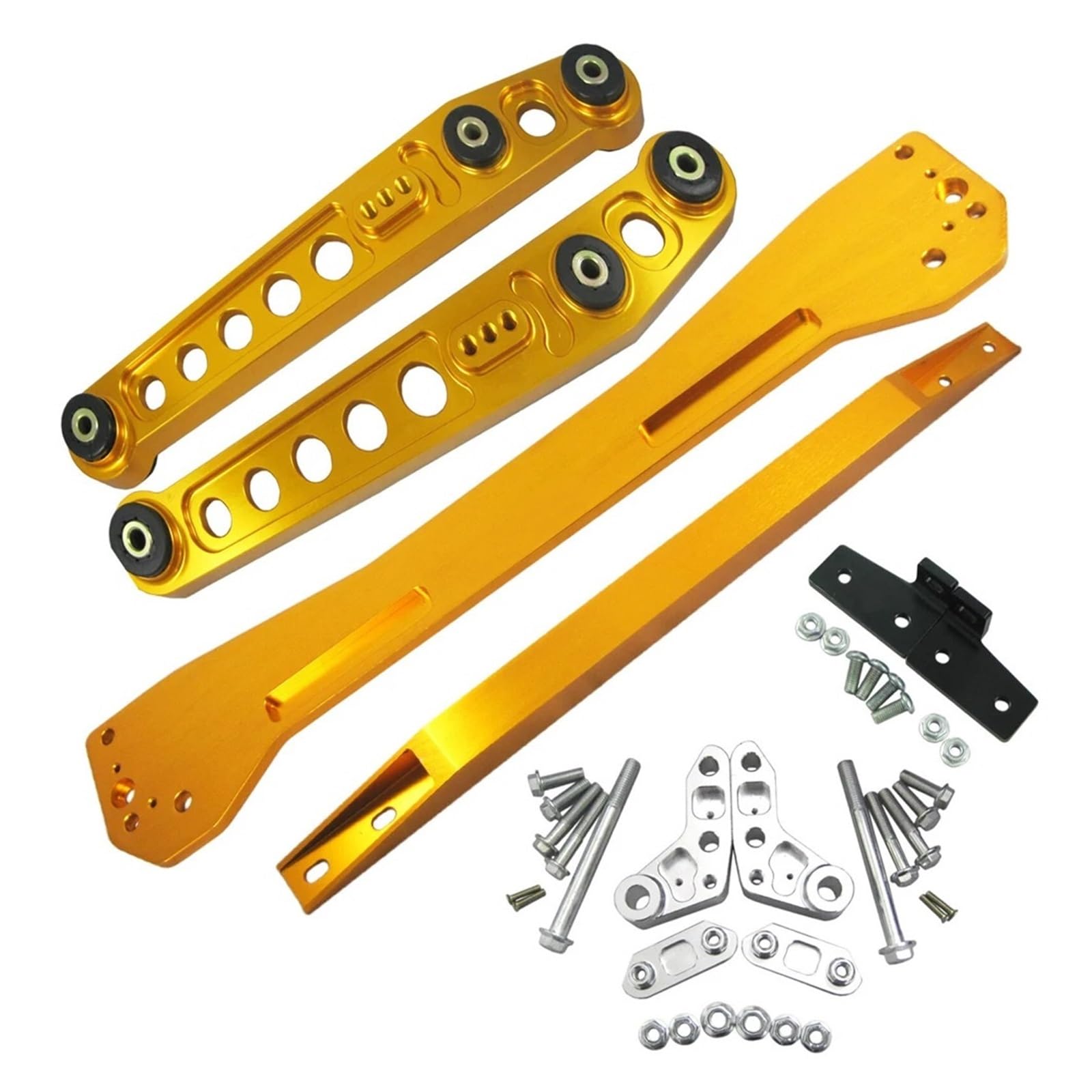 Hintere Hilfsrahmenstrebe, Spurstange, unterer Querlenker, komplettes Kit, kompatibel mit Honda Civic EK 96–00(LSR12-9600EK-Gold) von FXFUPO