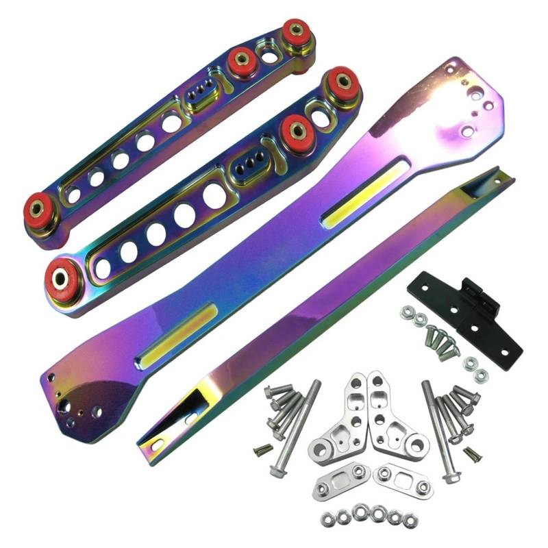 Hintere Hilfsrahmenstrebe, Spurstange, unterer Querlenker, komplettes Kit, kompatibel mit Honda Civic EK 96–00(LSR12-9600EK-Neo) von FXFUPO