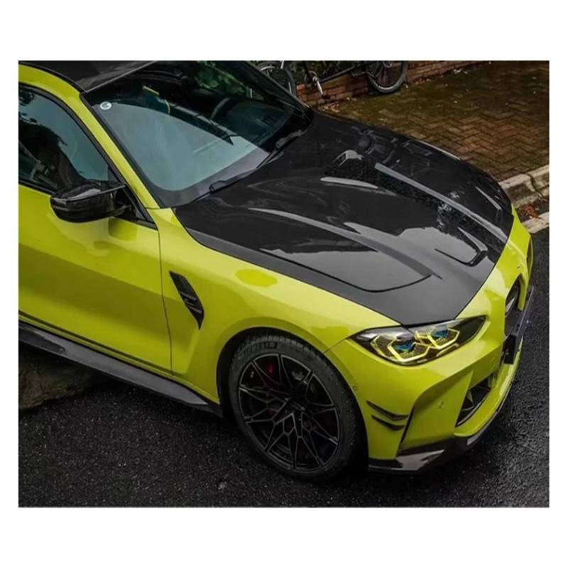 IMP Style Real Carbon Fiber Transparent Frontstoßstange Motorhaube Motorhaube Entlüftungsabdeckung Kompatibel for BMW M3 M4 G80 G82 G83 2021 2022 2023 2024(PRIMER FRP) von FXFUPO