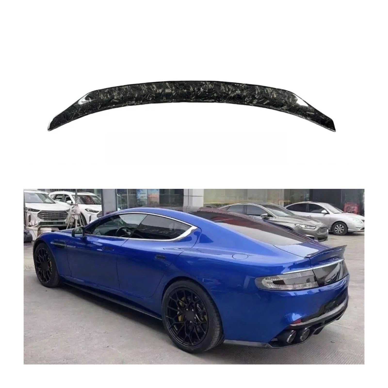 Kompatibel for Aston Martin Rapide S 2014-2018 Geschmiedete Carbon Fiber Hinten Stamm Spoiler Flügel Auto Zubehör von FXFUPO