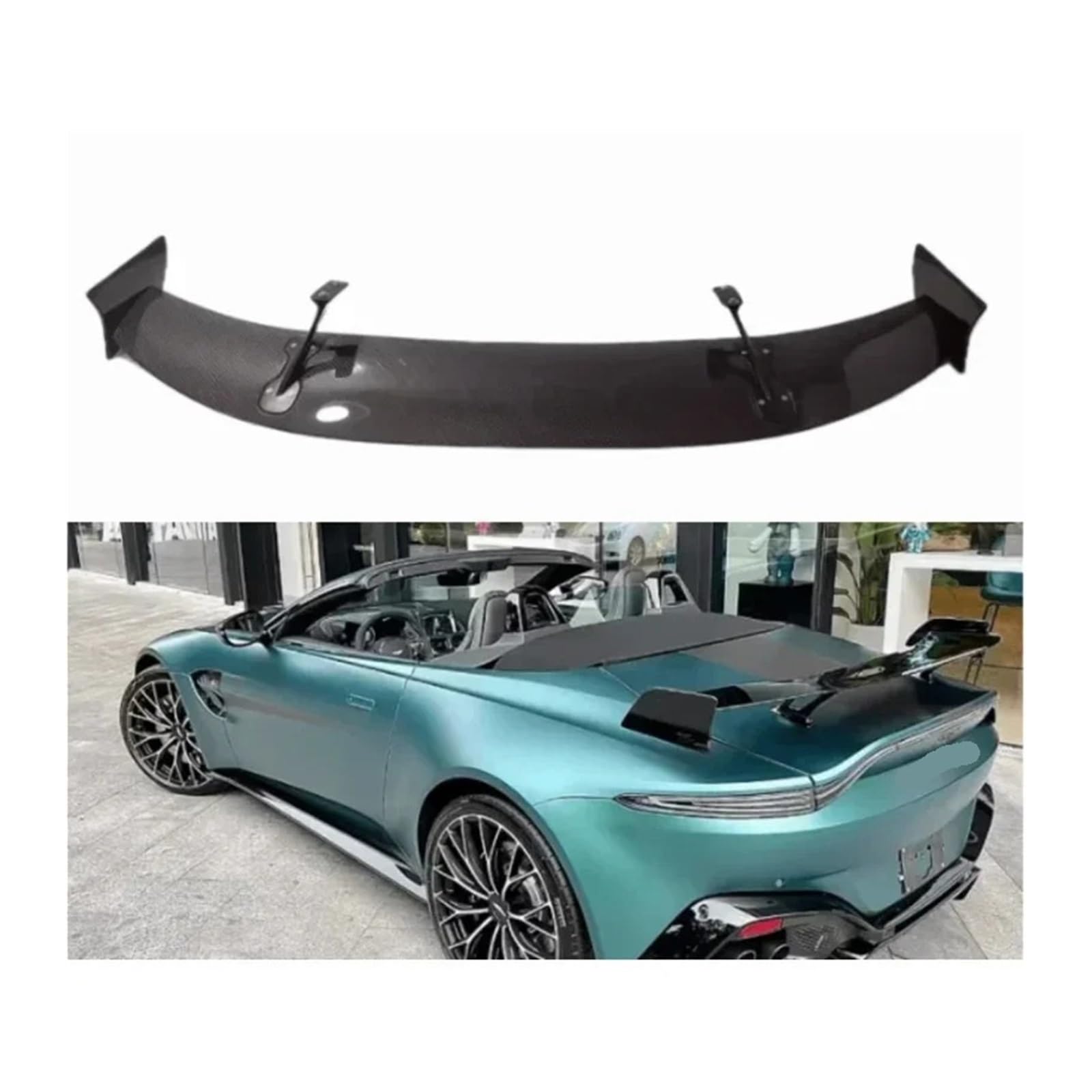 Kompatibel for Aston Martin Vantage V8 2018 2019 2020 2021 2022 2023 F1 Echte Trockene Carbon Faser Auto Hinten flügel Stamm Lip Spoiler von FXFUPO