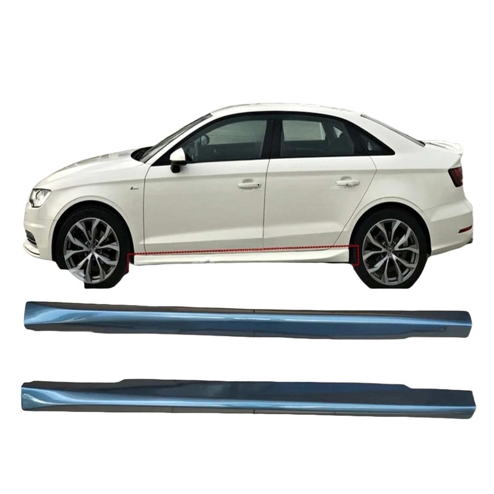 Kompatibel for Audi A3 8V Limousine Seitenschweller Schwelle 2013-2017 Schwellerverkleidung Auto-Styling Auto Universal Spoiler Schmutzfänger Lippe Splitter Stoßstange(Glossy (Piano) Black) von FXFUPO