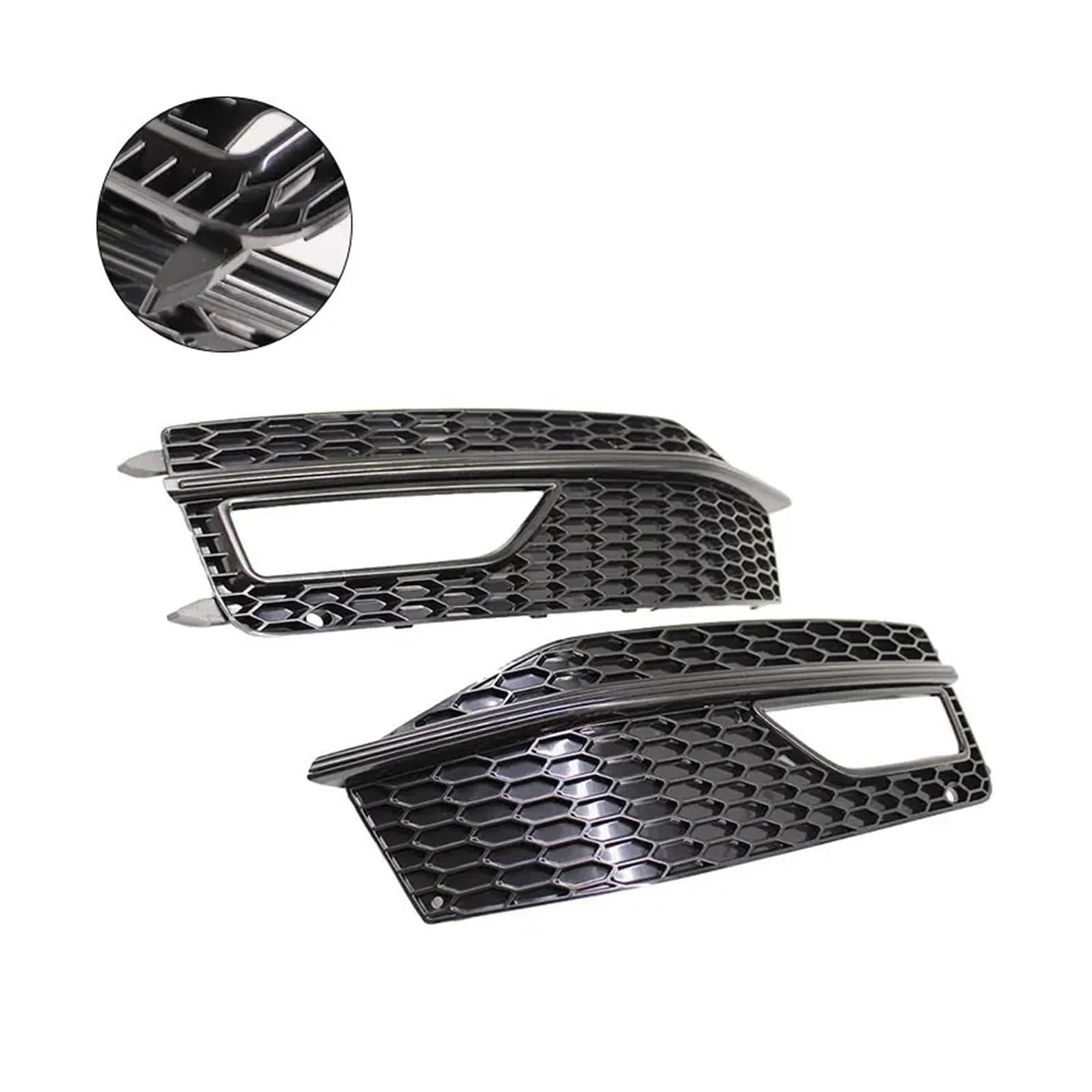 Kompatibel for Audi A4 B8.5 S-Linie S4 2013 2014 2015 Stoßstange Nebelscheinwerfer Lampenabdeckung Kühlergrill A1110(Black) von FXFUPO