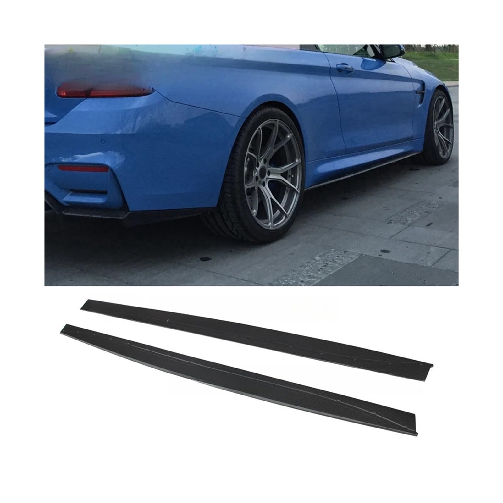 Kompatibel for BMW 4er F82 F83 M4 Seitenschwellerverlängerungen Lippe Carbonfaser-Seitenschweller Schürzenlippe 2014-2019 Auto-Tuning von FXFUPO