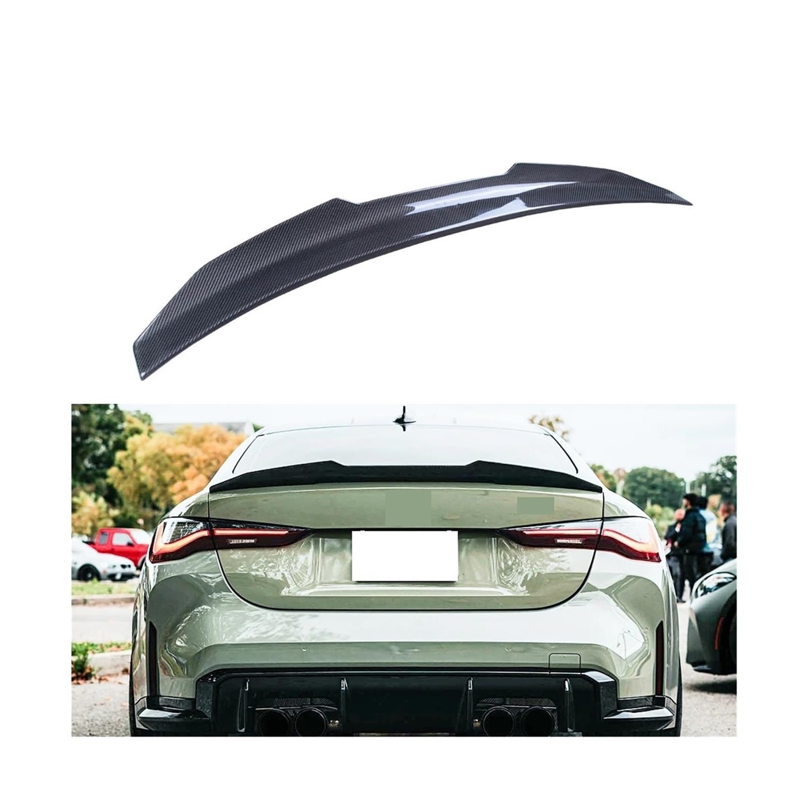 Kompatibel for BMW 4er G22 Coupe & M4 G82 PSM Style Carbon Fiber Heckspoiler Kofferraumflügel 2020–2024 von FXFUPO