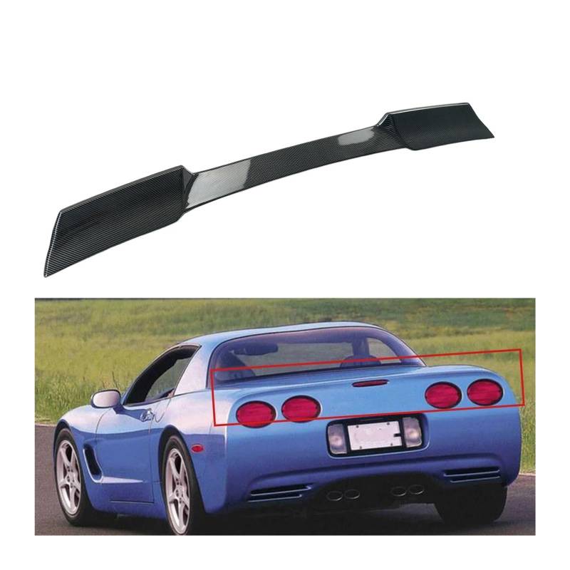 Kompatibel for Chevrolet Corvette C5 1997–2004, Auto-Dachspoiler, Heckspoiler, Flügel ZR1, erweiterter Stil, Auto-Außenverkleidungsteile(Carbon Fiber Style) von FXFUPO