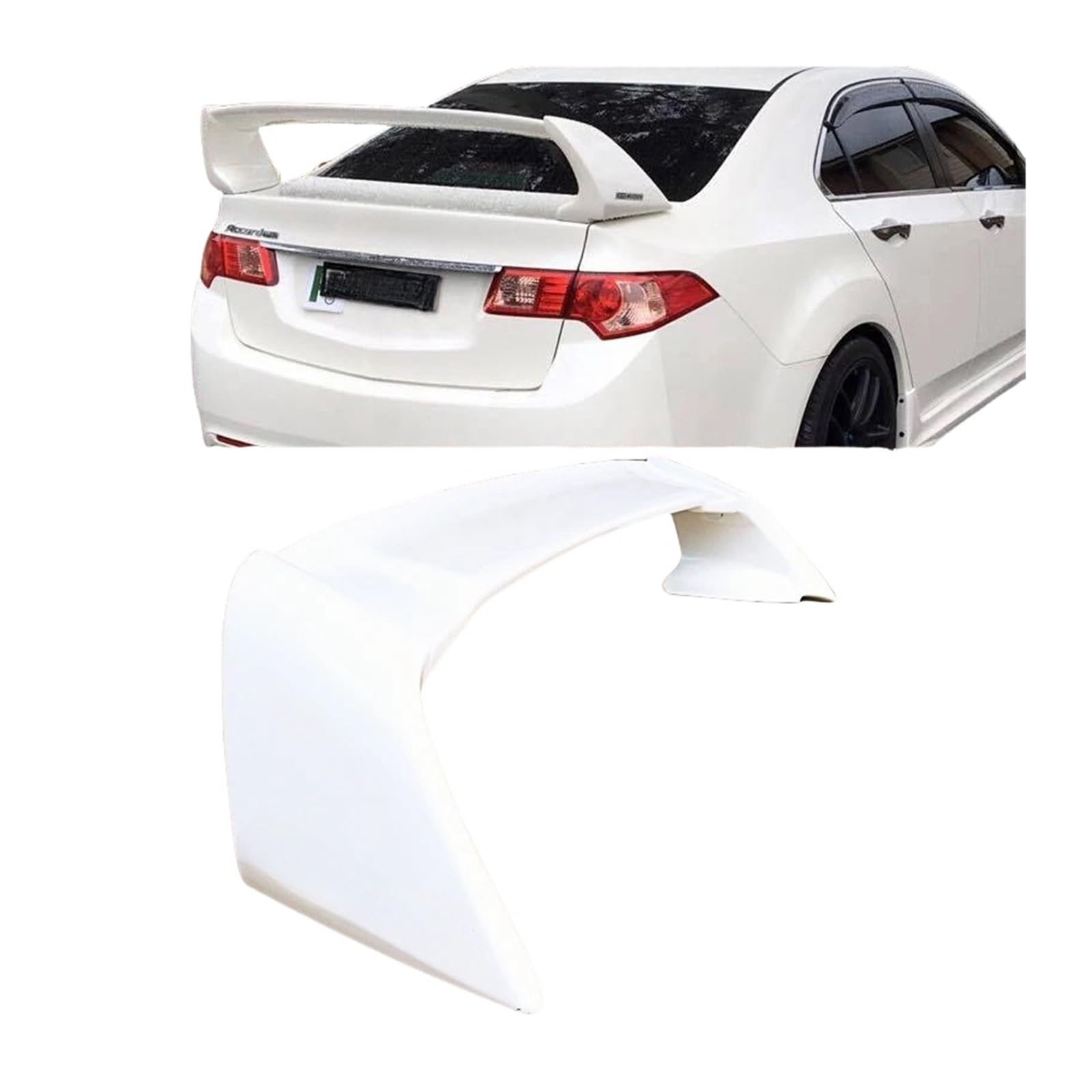 Kompatibel for HONDA Accord 2008 2009 2010 2011 2012 2013 4-türiger Limousinen-Spoiler, ABS, 3-teilig, Heckflügel, glänzend schwarz oder weiß(White) von FXFUPO