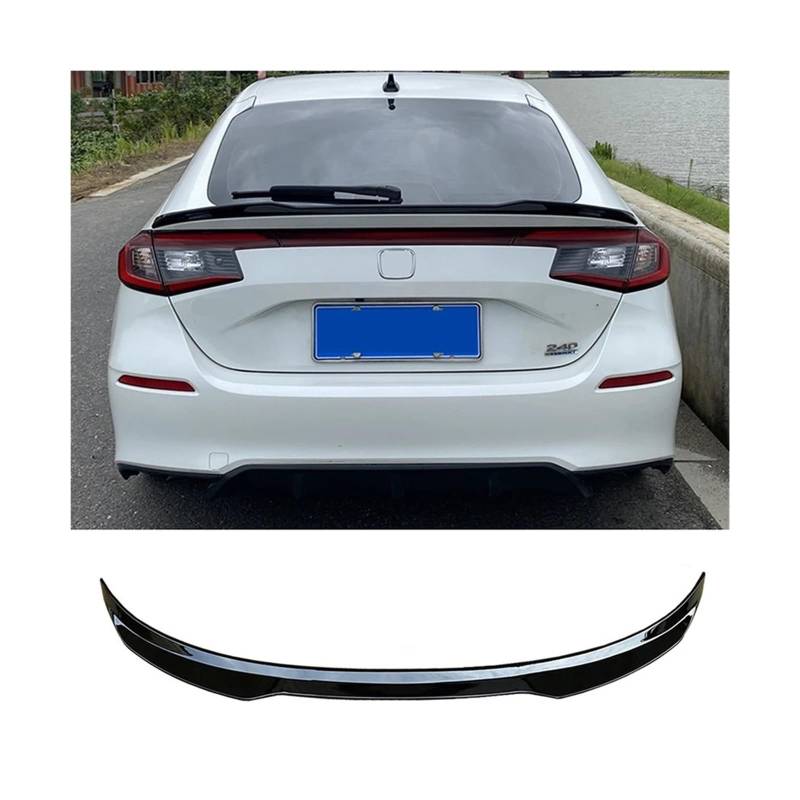 Kompatibel for Honda 11generation Fließheck Civic 2022 2023 Hinten Stamm Deckel Spoiler Flügel Auto Taid Schwanz Spoiler Flügel Auto heckklappe Zubehör(Bright black) von FXFUPO