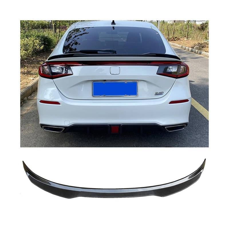 Kompatibel for Honda 11generation Fließheck Civic 2022 2023 Hinten Stamm Deckel Spoiler Flügel Auto Taid Schwanz Spoiler Flügel Auto heckklappe Zubehör(Carbon fiber pattern) von FXFUPO