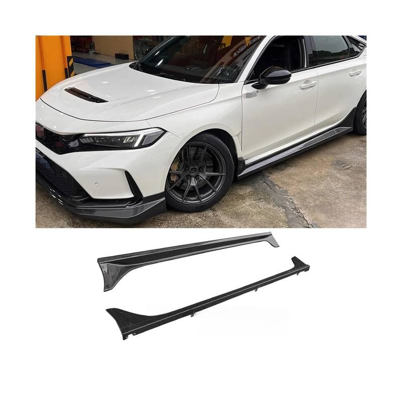 Kompatibel for Honda Civic 11TH FL5 Typ-R 2022-2023 Carbon Fiber Seitenschweller Extensions Lip Trim Spoiler Splitter Auto Tuning von FXFUPO