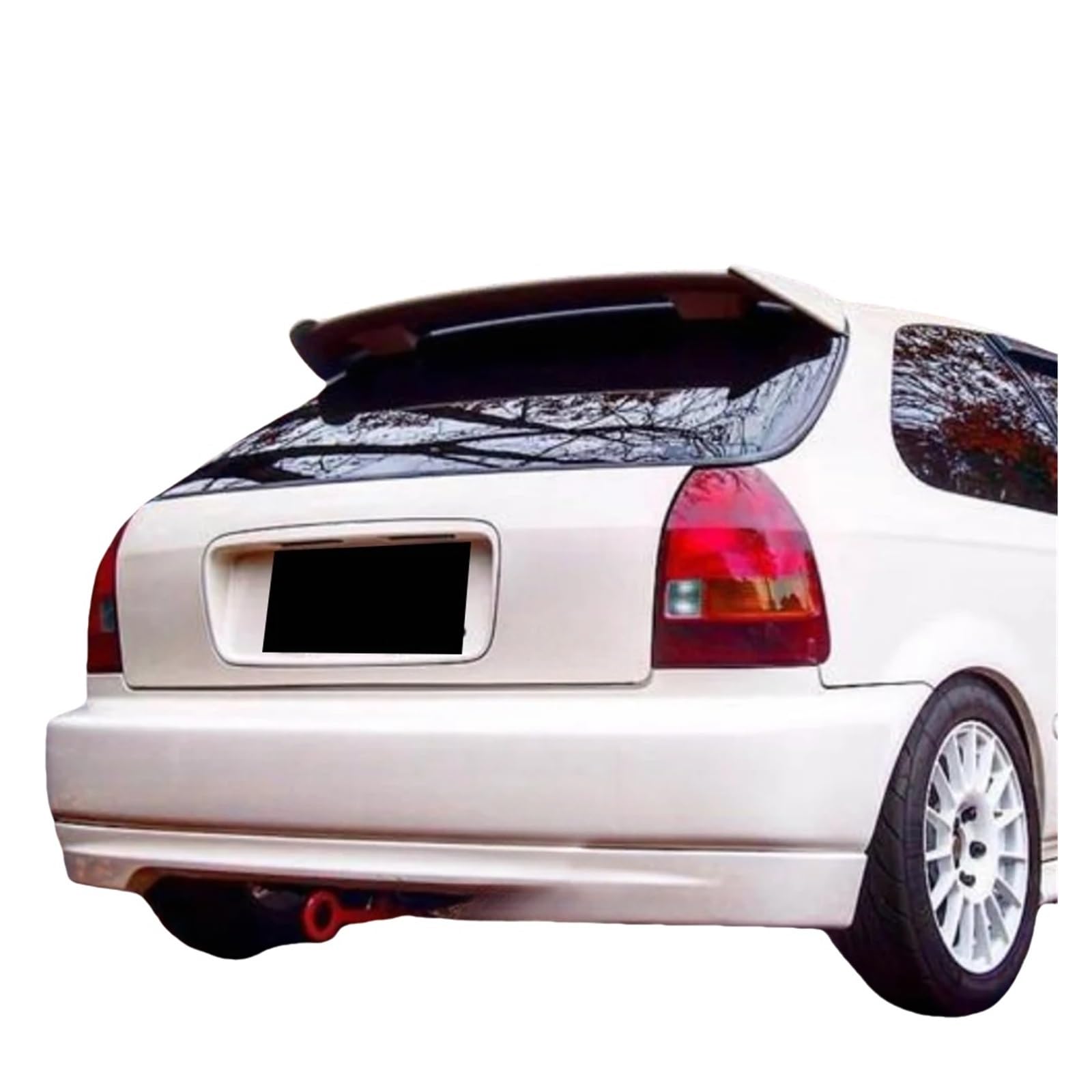 Kompatibel for Honda Civic EK9 1996–2000, Dachspoiler, ABS-Kunststoff, unlackiert, Autospoiler, Kofferraum-Kofferraum-Flügelspoiler(White) von FXFUPO