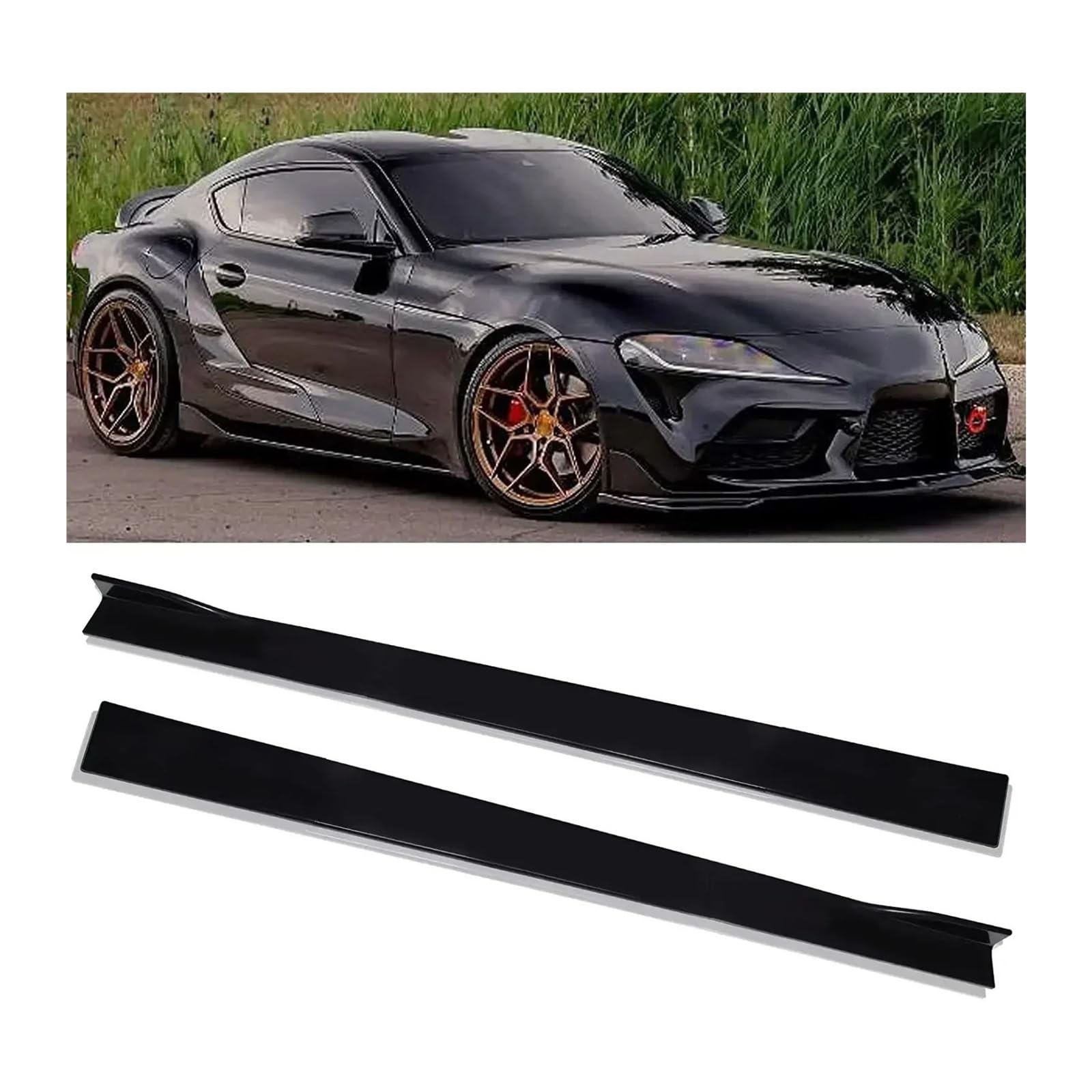 Kompatibel for Honda S2000 2000-2019 78,7 "Seitenschweller Splitter Spoilerlippe Rocker Panel Extensions Body Kit Auto Stoßstangen(Black) von FXFUPO