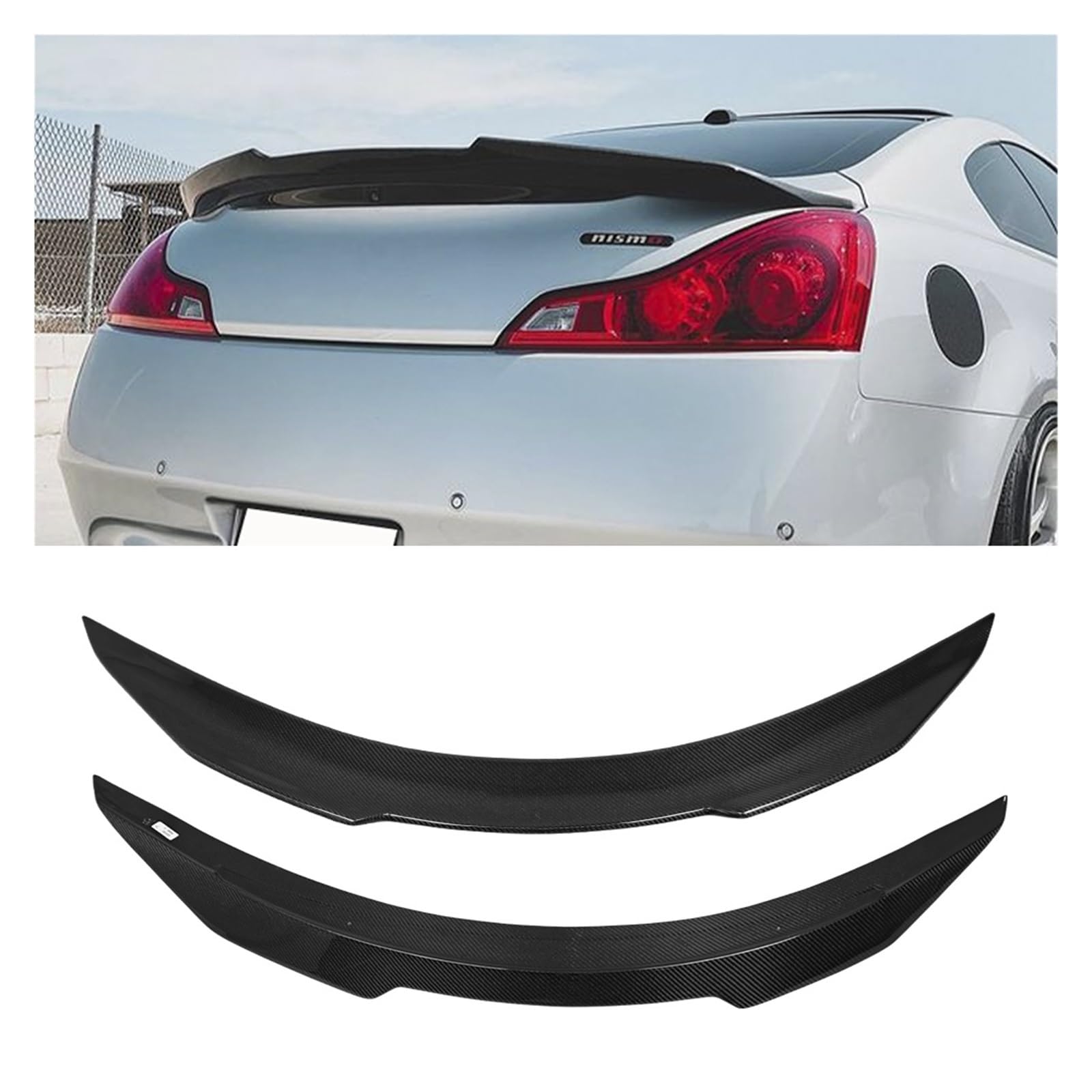 Kompatibel for Infiniti G-Serie G37 2-türiges Coupe PSM-Stil Kohlefaser-Heckspoiler-Kofferraumflügel 2008–2012 FRP Wabengeschmiedet (nicht for IPL)(Carbon fiber(CFRP)) von FXFUPO