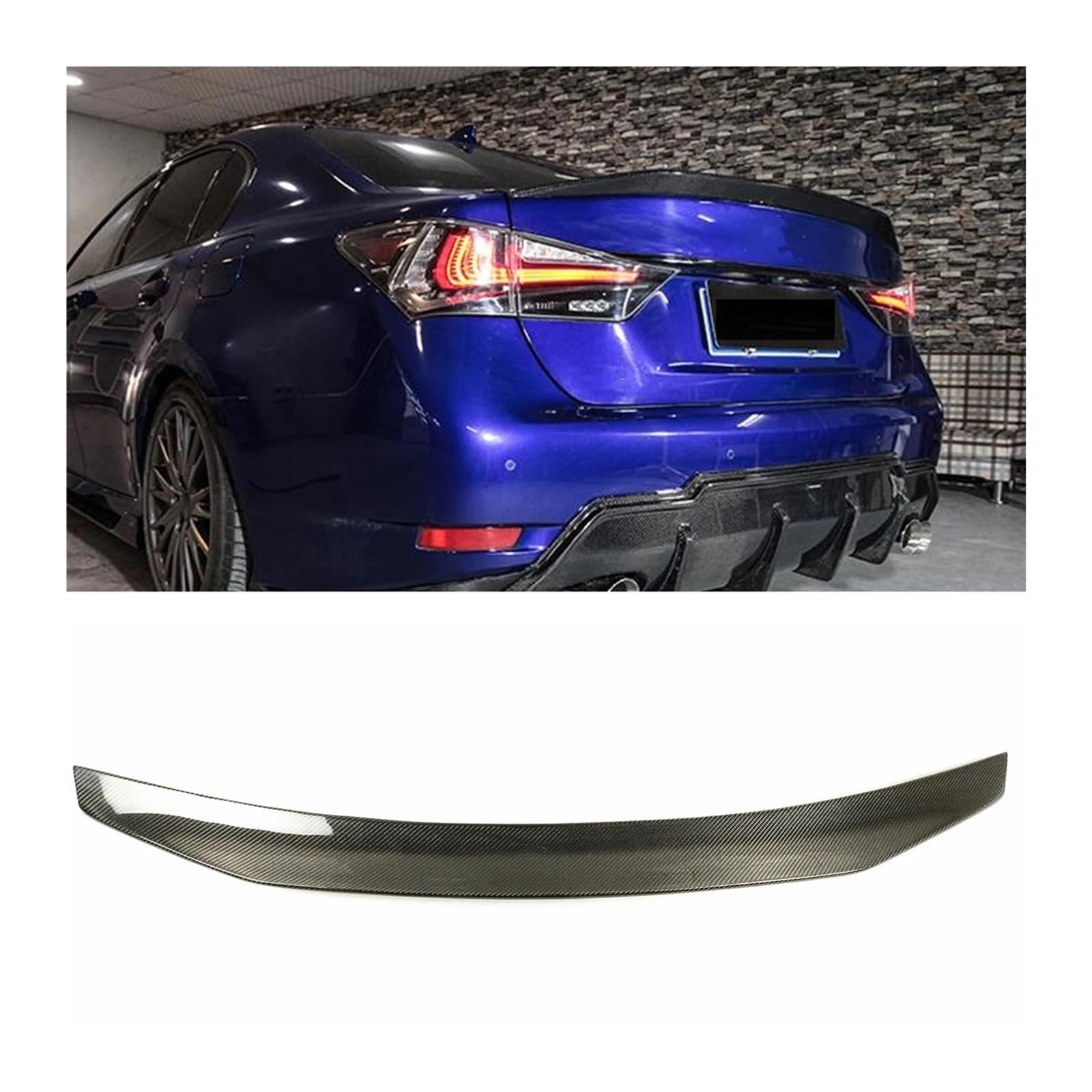 Kompatibel for Lexus GS200 GS300 GS450h GS350 GS-F GS200t Limousine 2013-2020 Carbon Faser Auto Hinten Stamm Spoiler Lippe flügel Splitter von FXFUPO