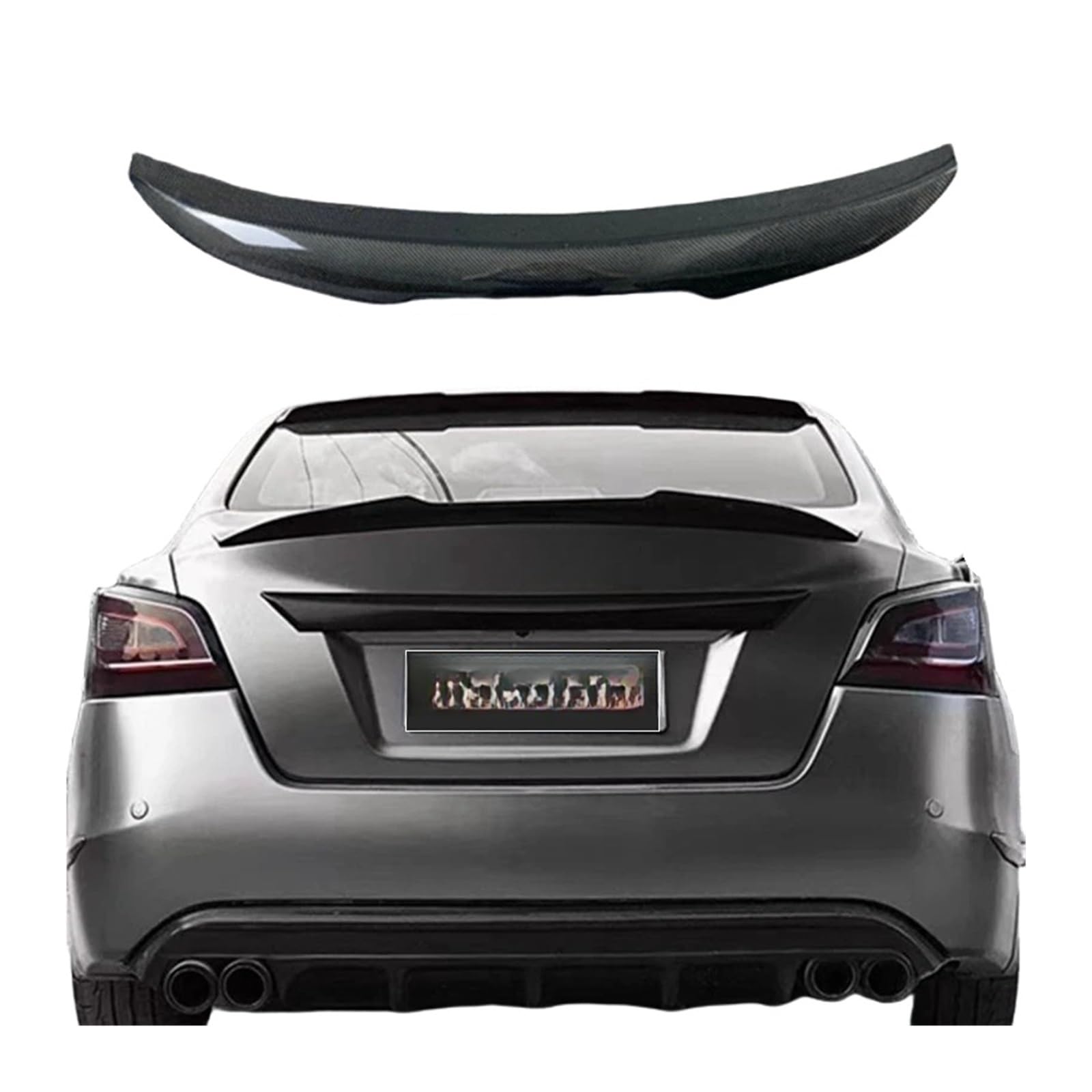 Kompatibel for Nissan Teana Altima Spoiler Carbon Heckflügel Spoiler Stamm Deckel Diffusor 2013-2015(Bright black) von FXFUPO