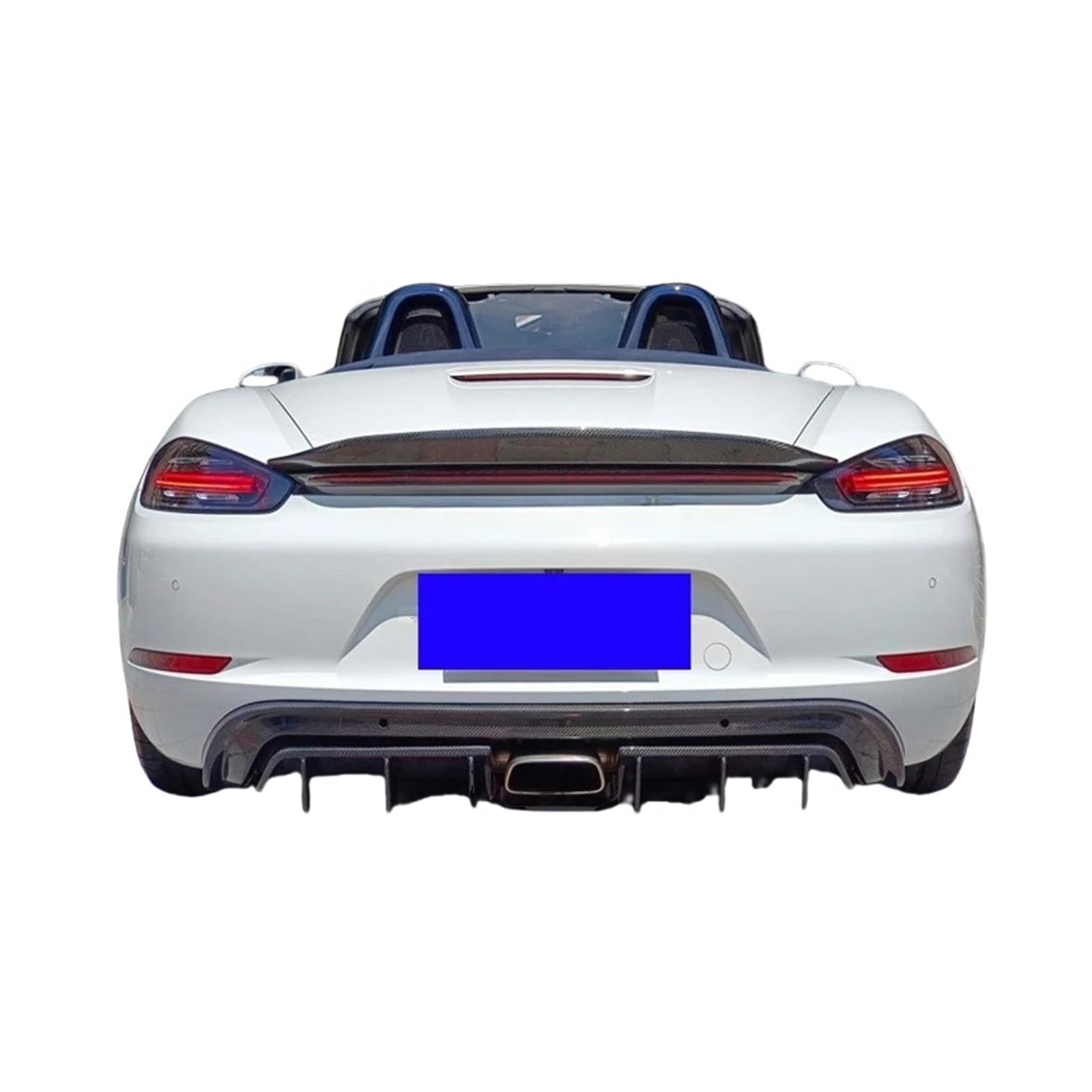 Kompatibel for Porsche 718 Boxster Base S Coupe & Cayman 16–22 Heckspoilerflügel, Echtkarbonfaser, Kofferraumdeckel, Klappenverkleidung, Dachsplitterlippe(Style 1 unpainted) von FXFUPO