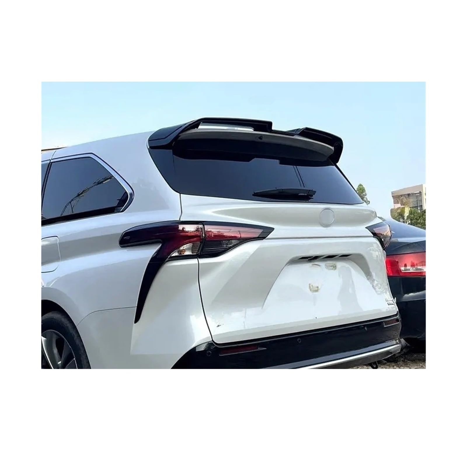 Kompatibel for Toyota NEUE Sienna 2020 2021 2022 Spoiler ABS Glänzend Schwarz Und Carbon Look Stamm Flügel Hinten Dach spoiler Auto Zubehör(Carbon Fiber Look) von FXFUPO