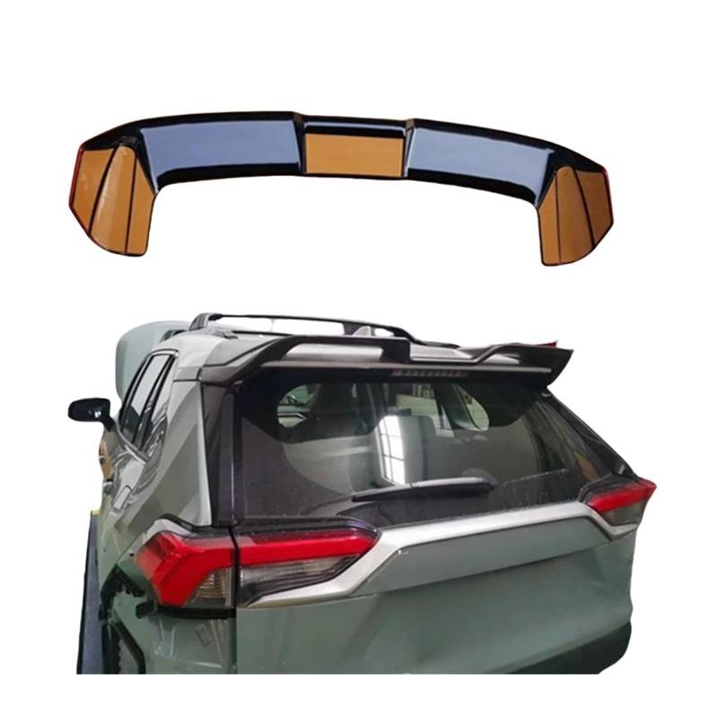 Kompatibel for Toyota RAV4 2019 2020 Spoiler, ABS-Material, Auto-Heckflügel-Lippenspoiler durch Grundierung(Black plus red) von FXFUPO