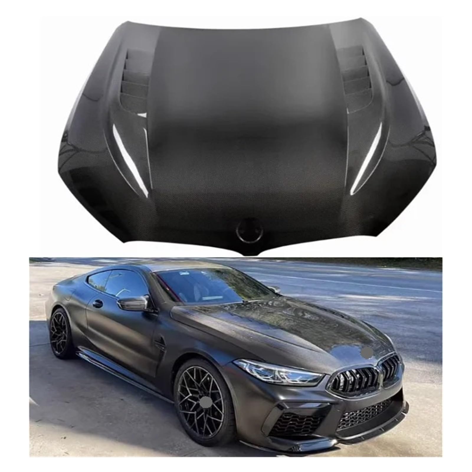 Kompatibel mit BMW G14 G15 G16 8er-Serie F91 F92 F93 M8 2018–2023 FSC Real Dry Carbon Fiber Frontstoßstange Motorhaube Motorhaube Entlüftungsabdeckung von FXFUPO